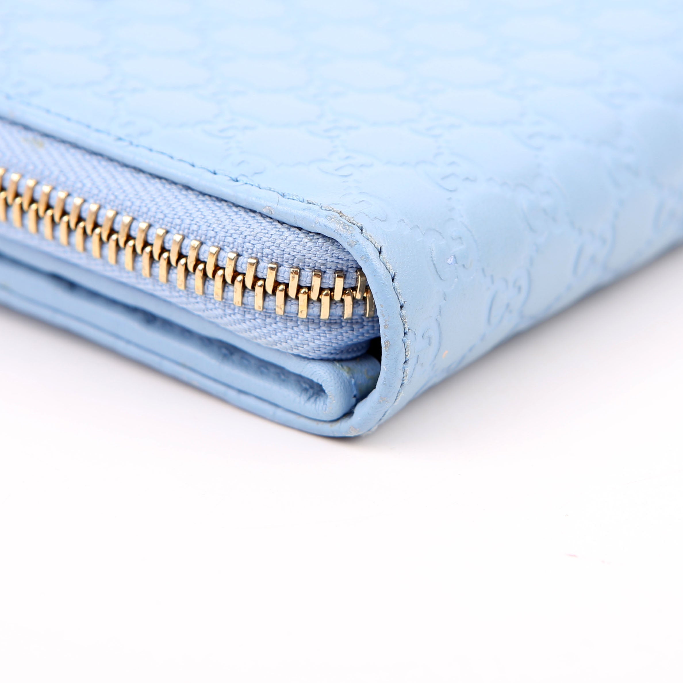 Gucci 449395 Guccissima Compact Wallet Blue
