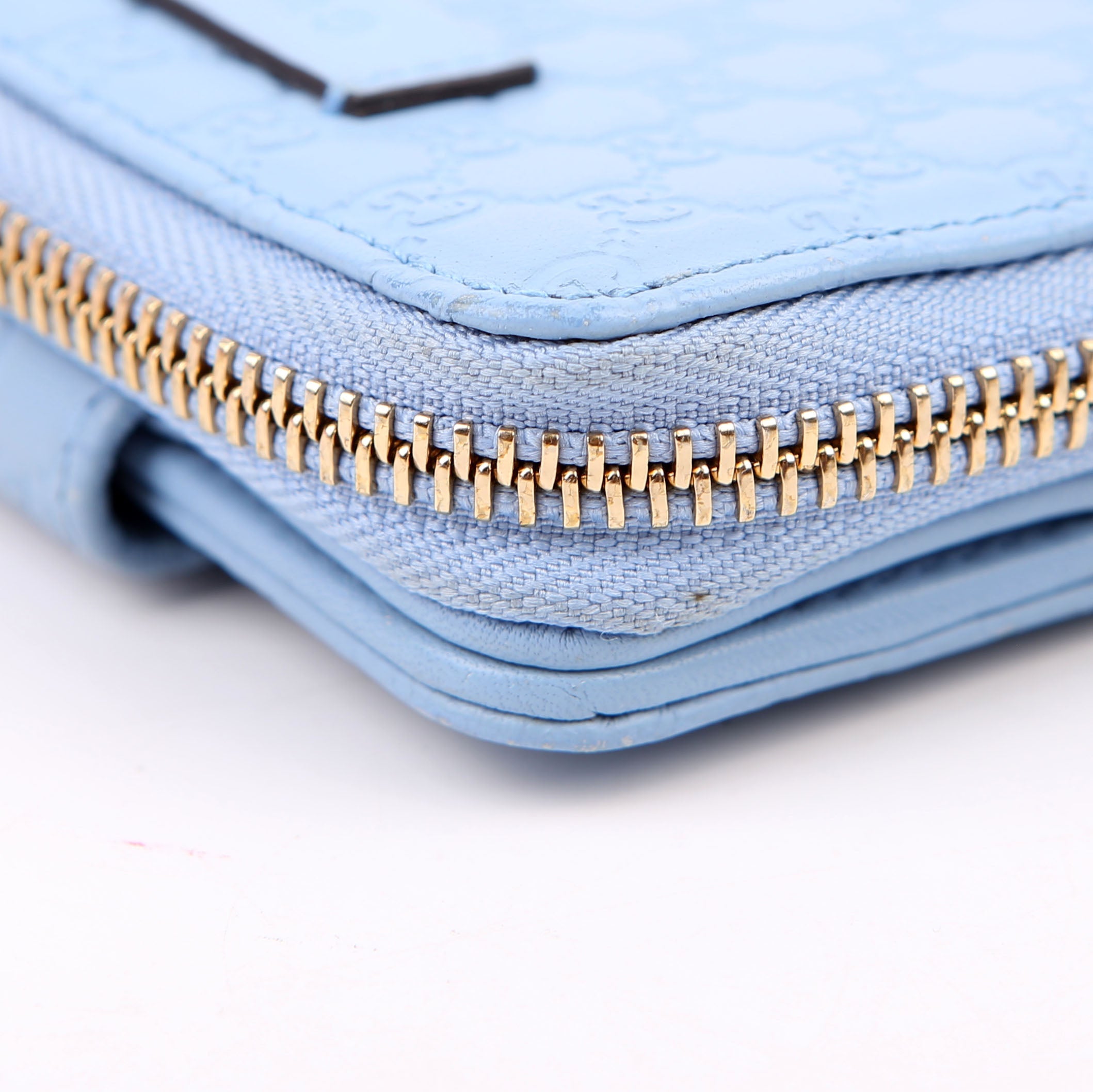 Gucci 449395 Guccissima Compact Wallet Blue