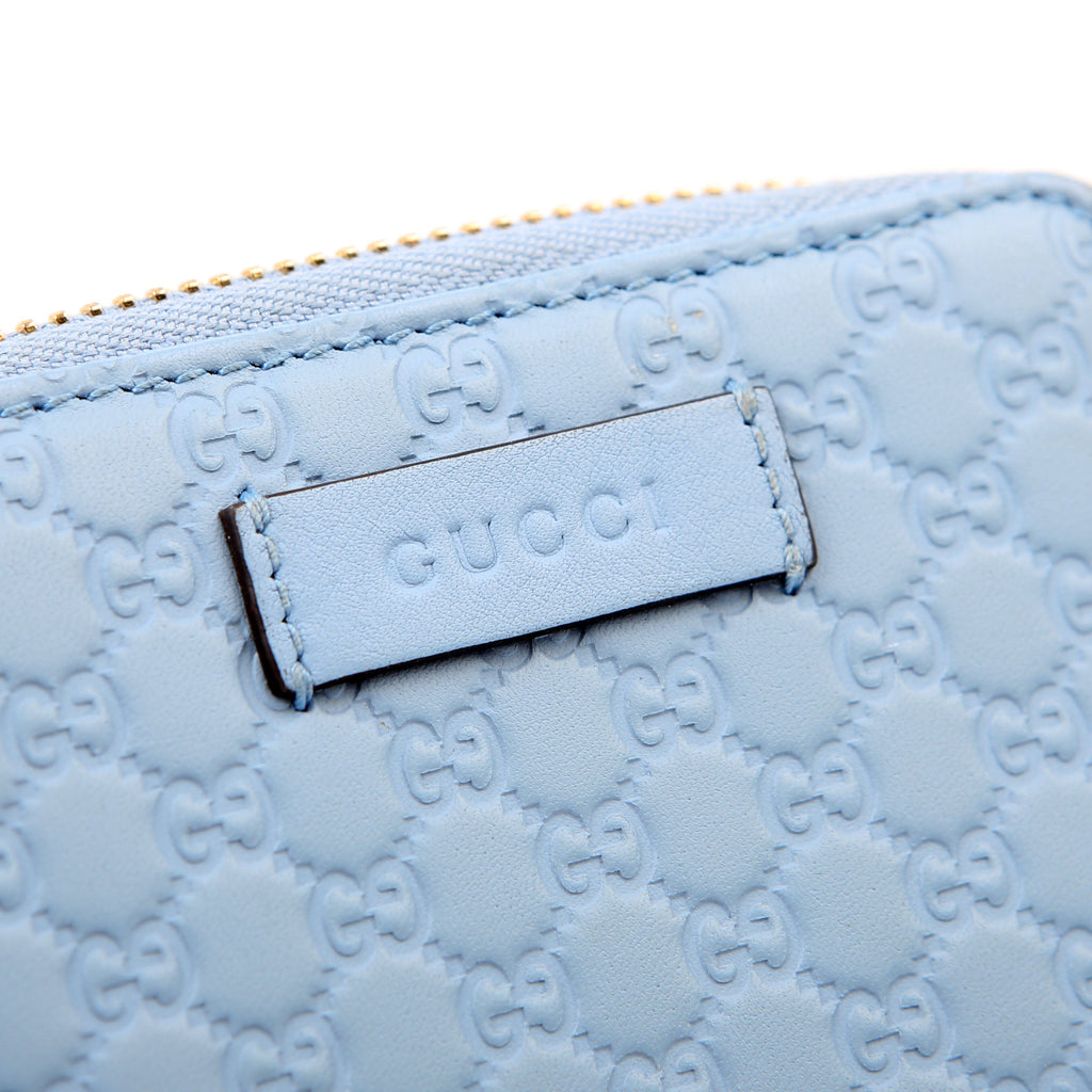 Gucci 449395 Guccissima Compact Wallet Blue