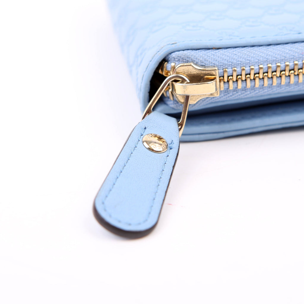 Gucci 449395 Guccissima Compact Wallet Blue