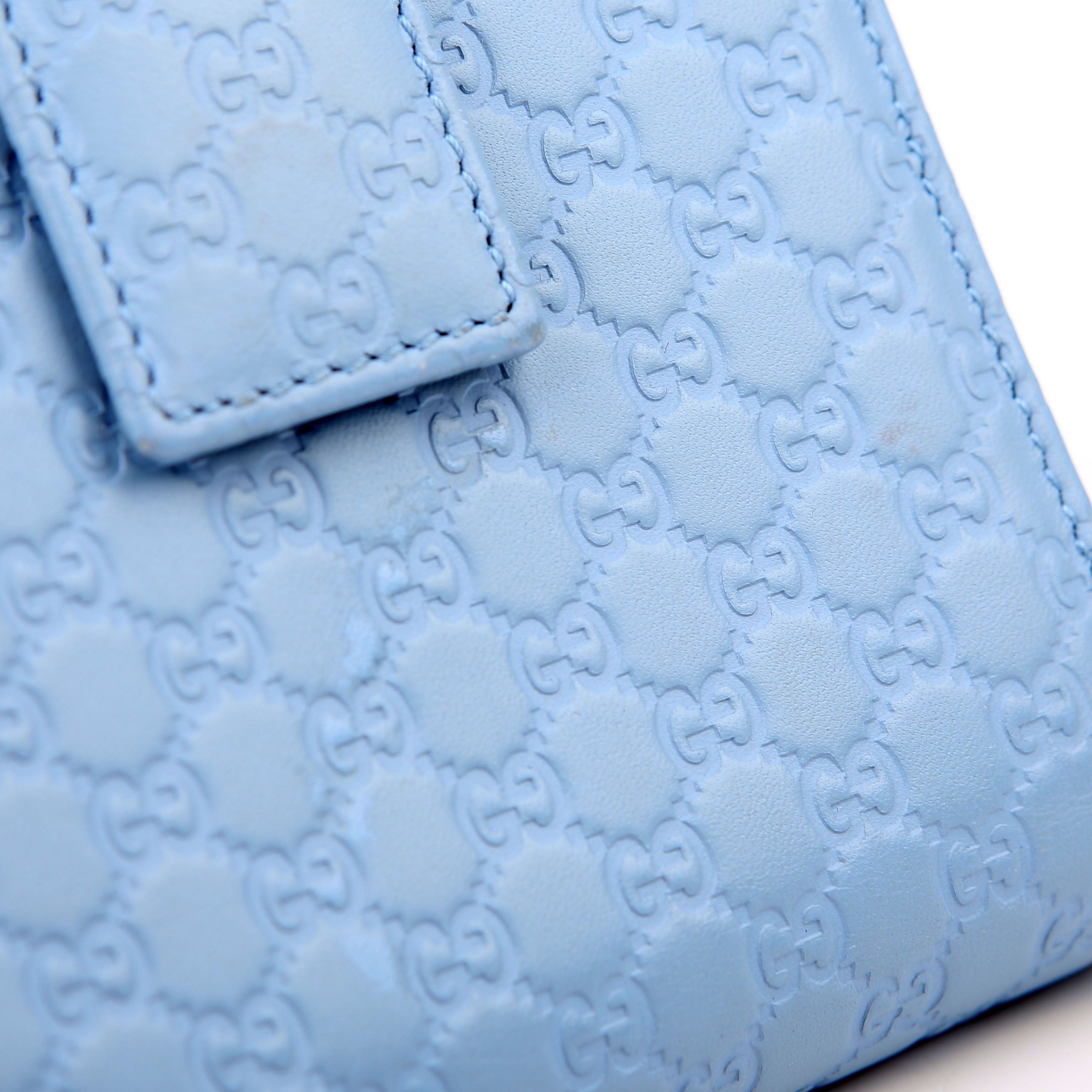 Gucci 449395 Guccissima Compact Wallet Blue