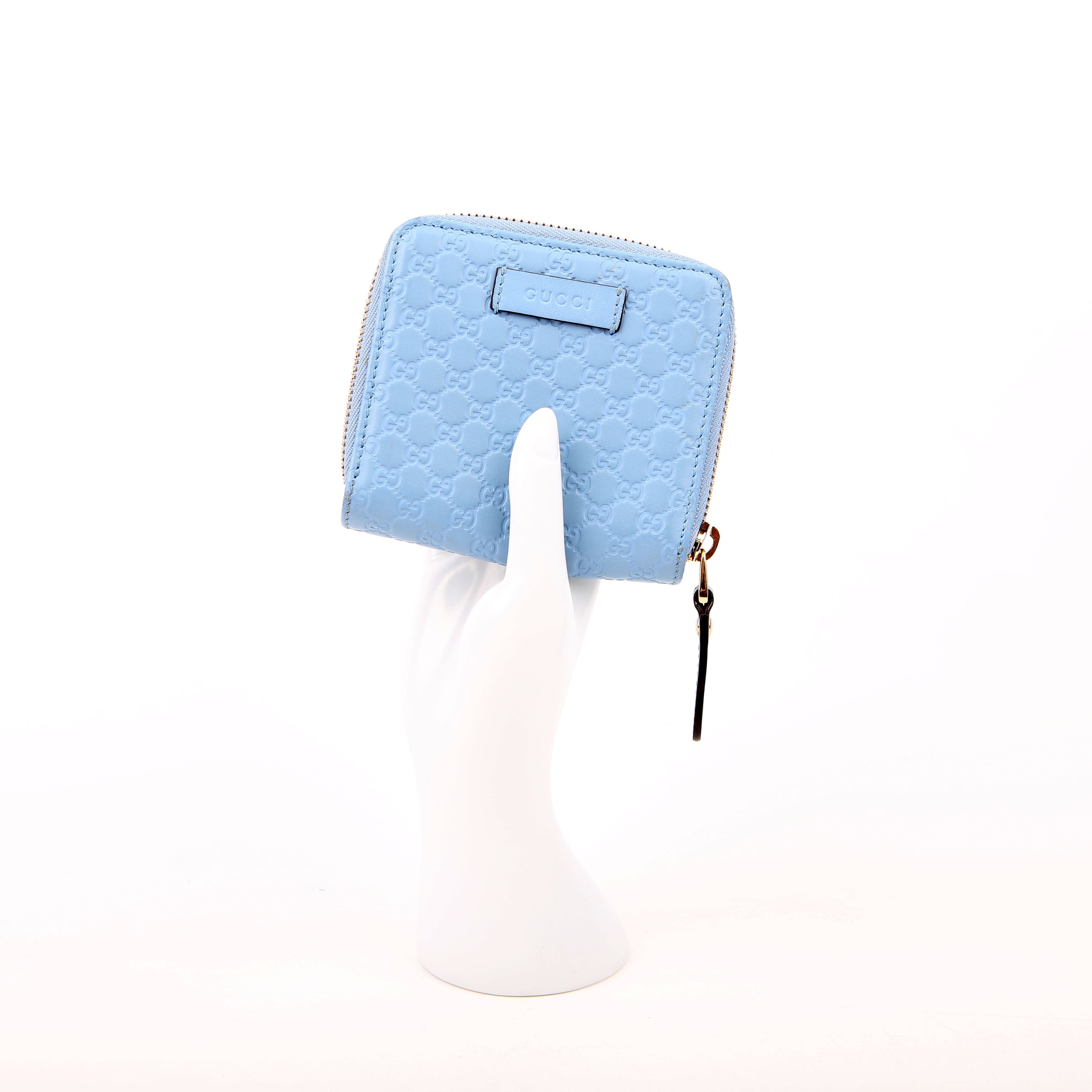 Gucci 449395 Guccissima Compact Wallet Blue