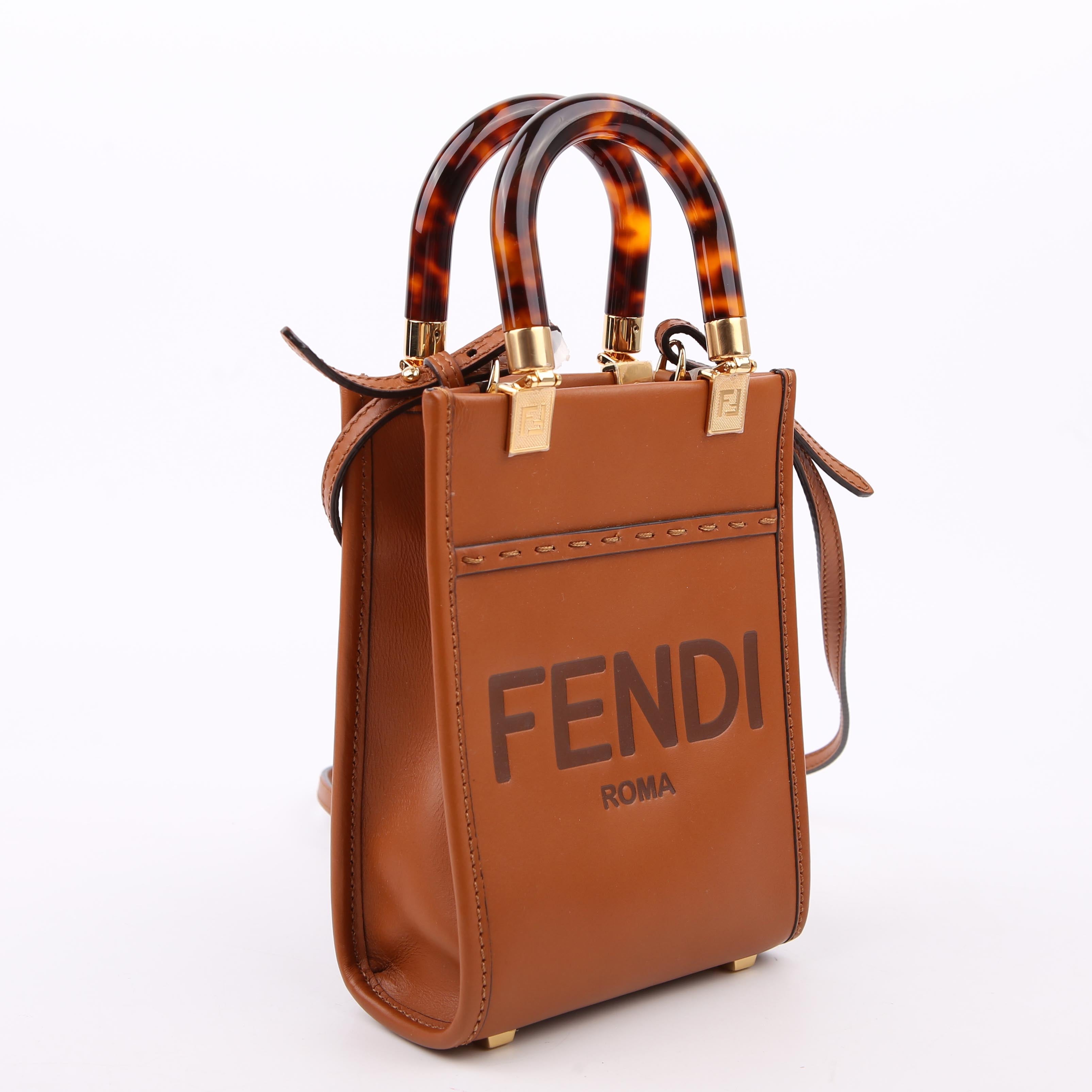Fendi Mini Sunshine Shopper Brown