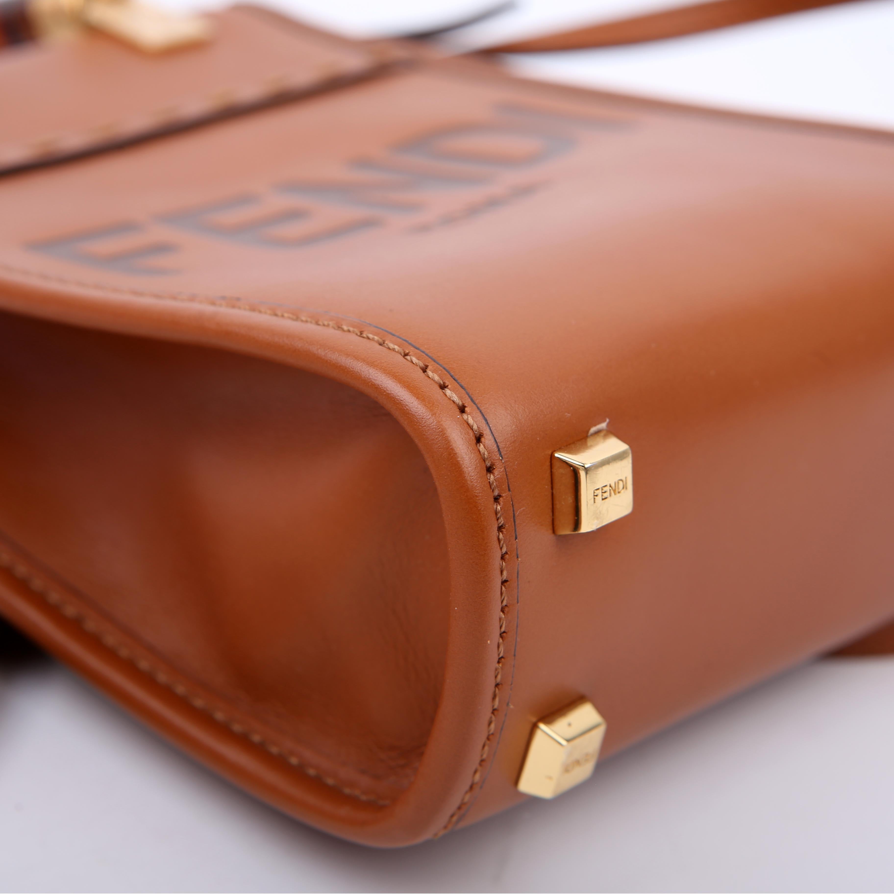 Fendi Mini Sunshine Shopper Brown