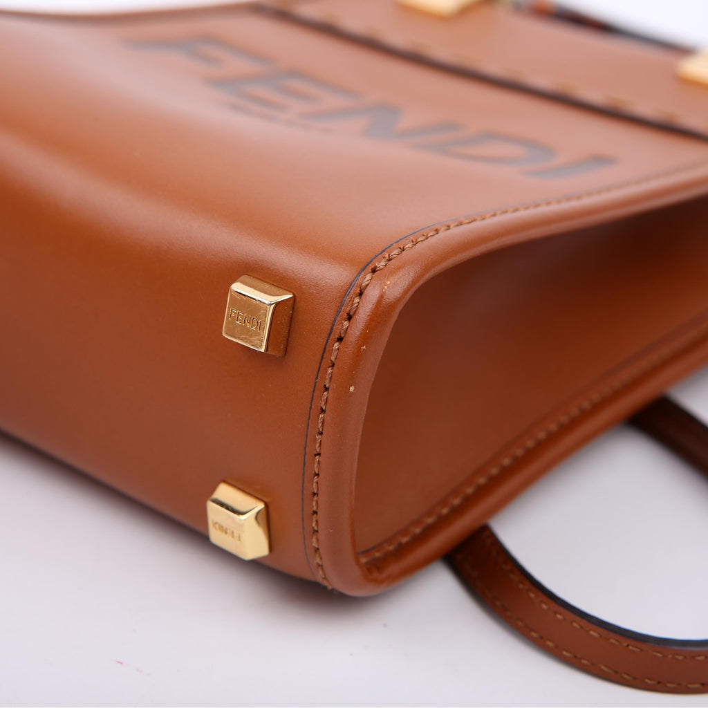 Fendi Mini Sunshine Shopper Brown