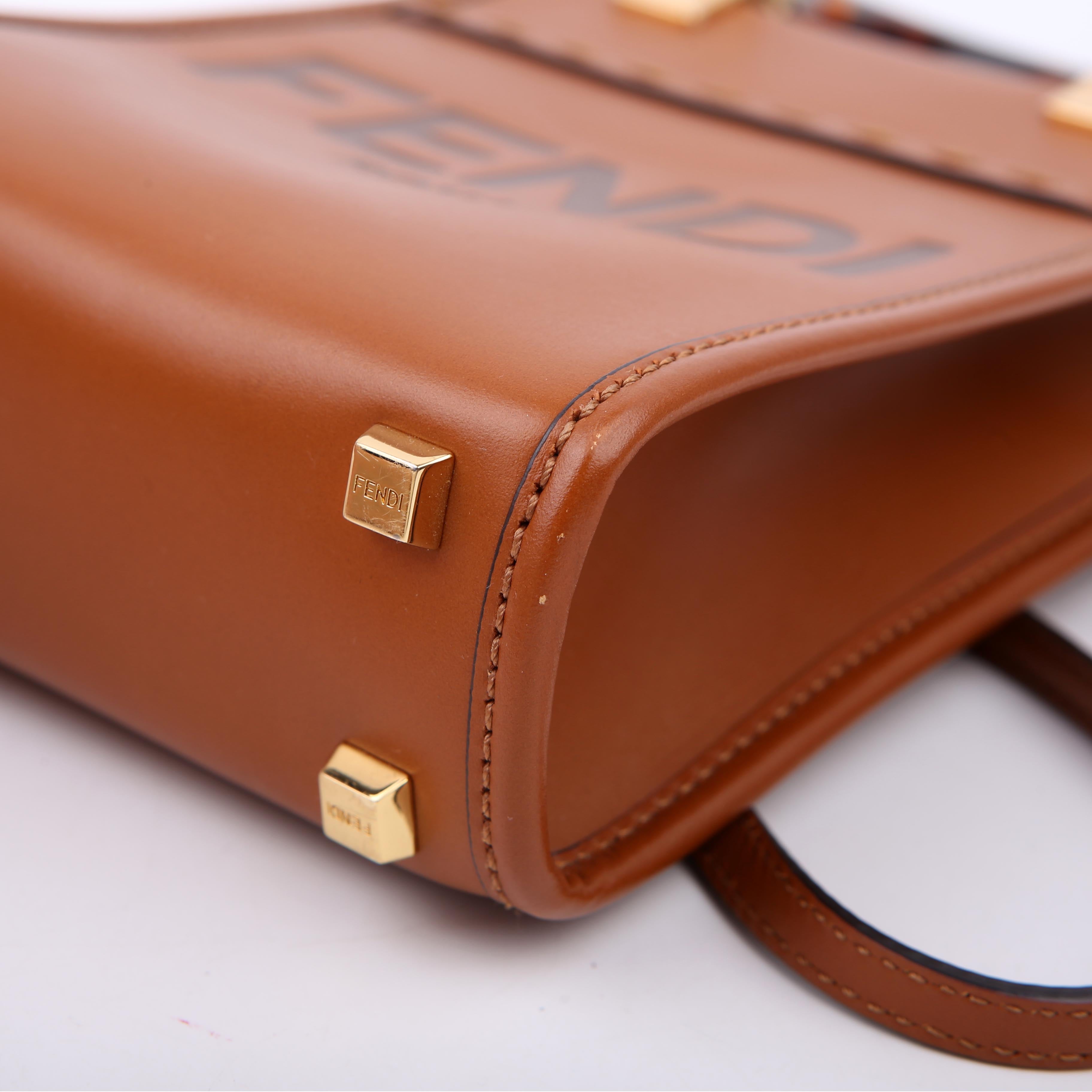 Fendi Mini Sunshine Shopper Brown