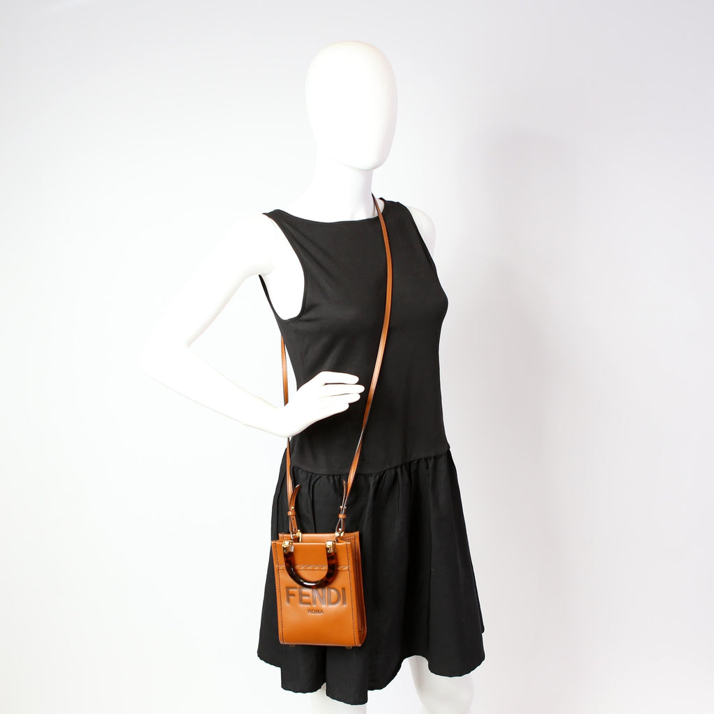 Fendi Mini Sunshine Shopper Brown