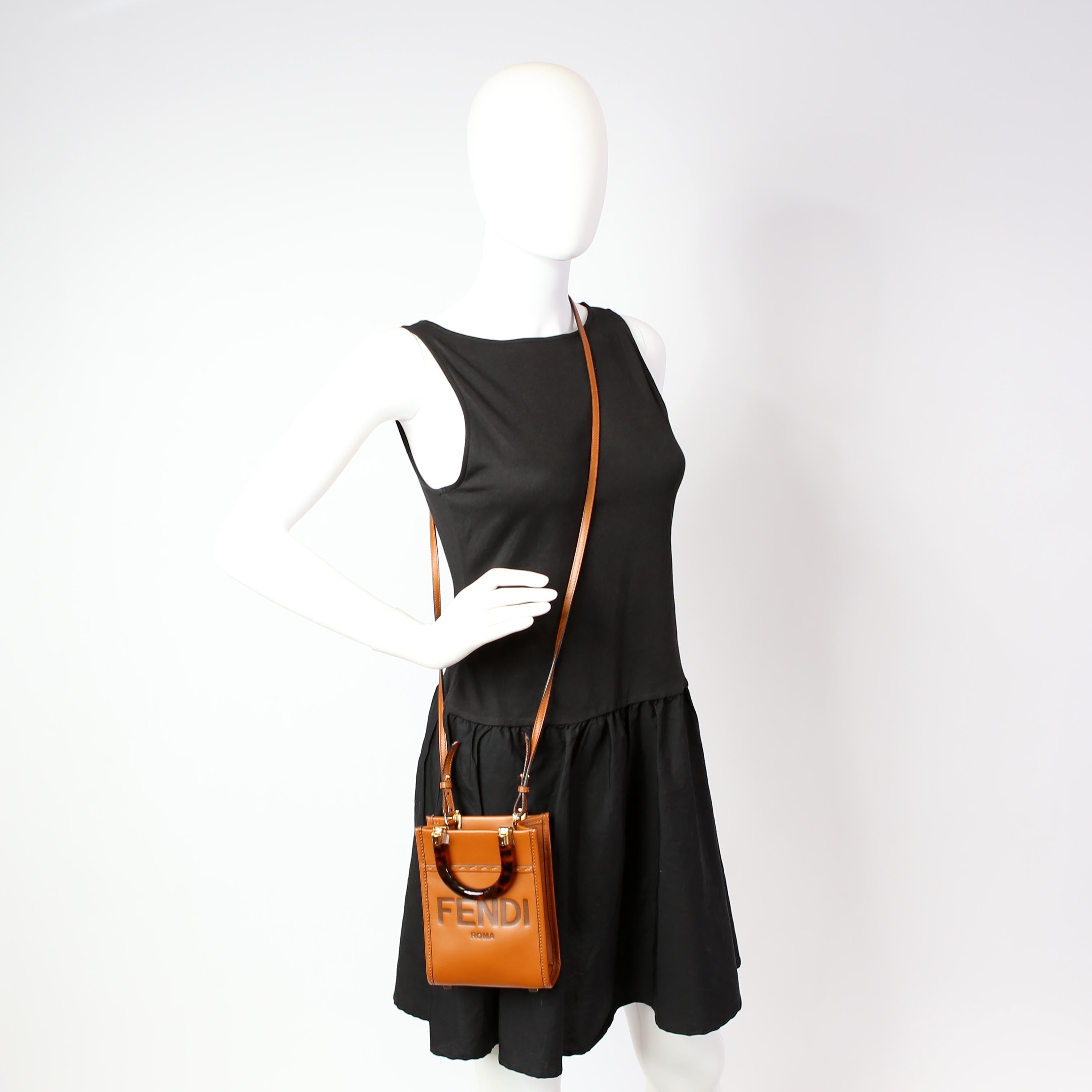 Fendi Mini Sunshine Shopper Brown