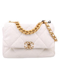 Quilted Goatskin 19 Large Flap White