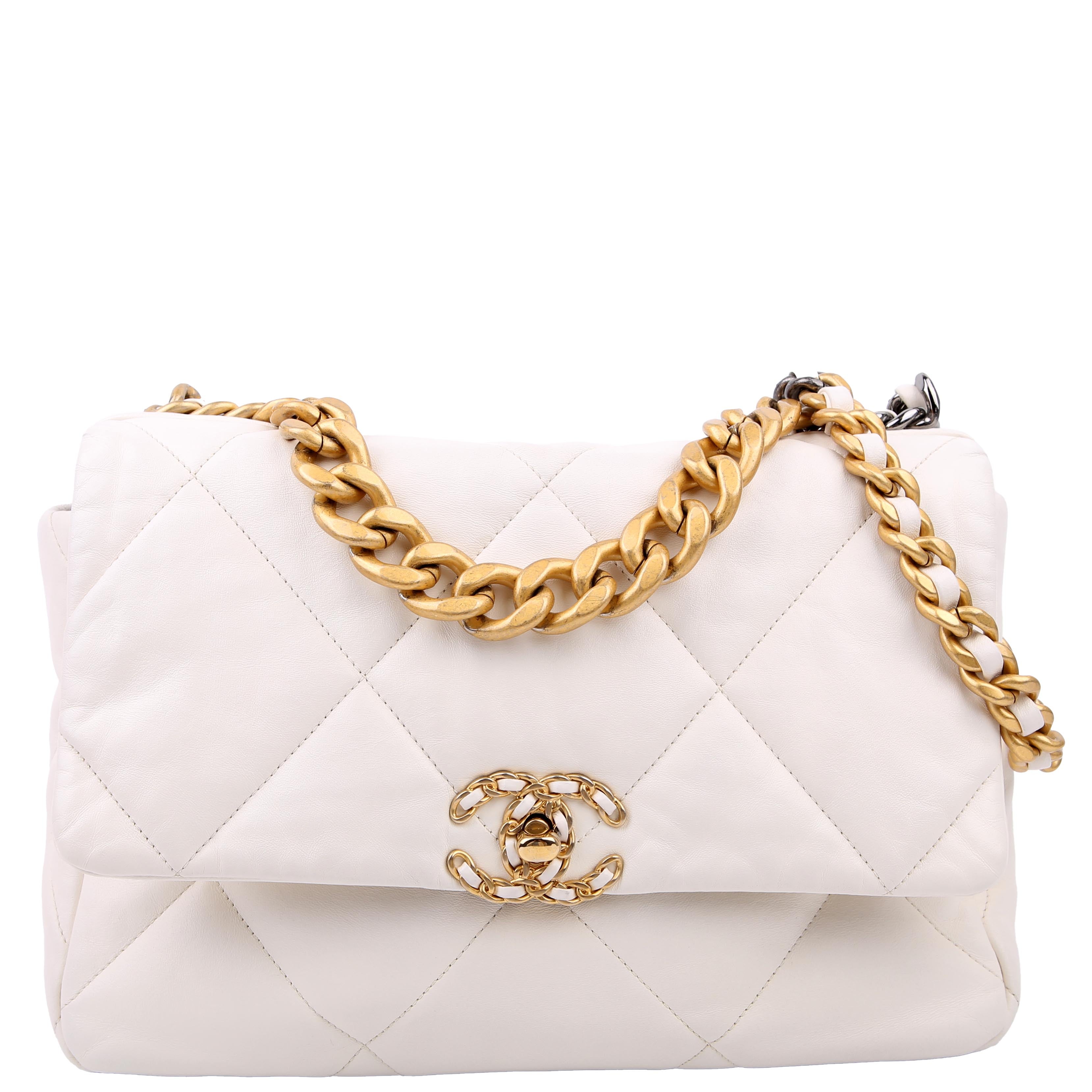 Quilted Goatskin 19 Large Flap White