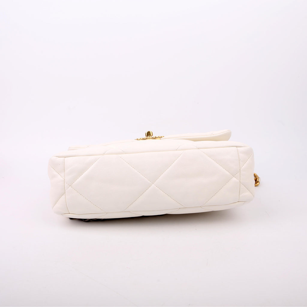 Quilted Goatskin 19 Large Flap White