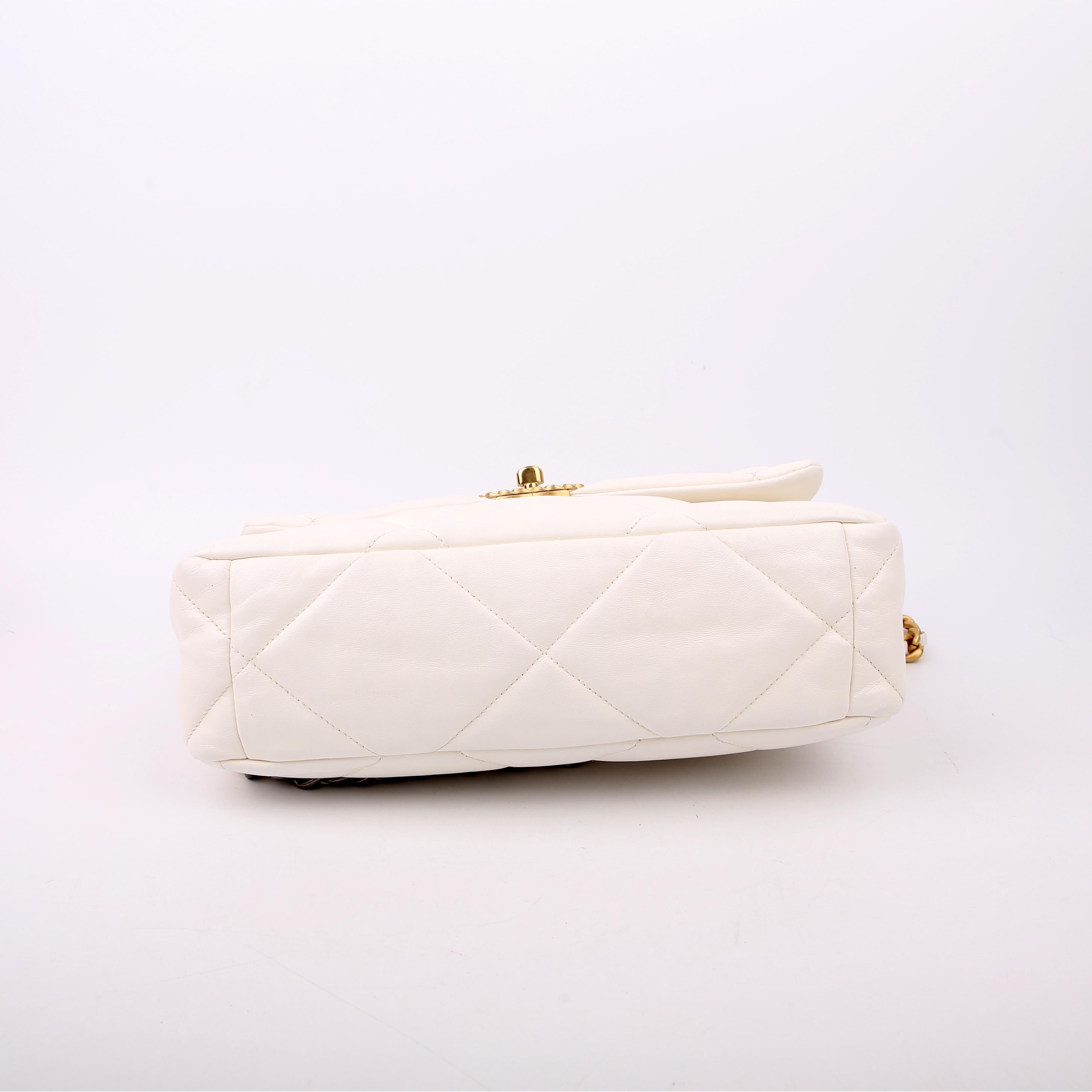 Quilted Goatskin 19 Large Flap White