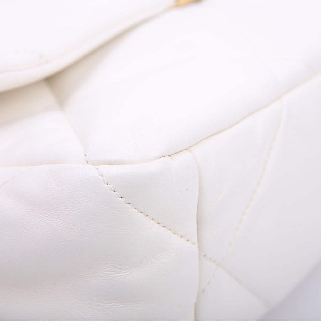 Quilted Goatskin 19 Large Flap White