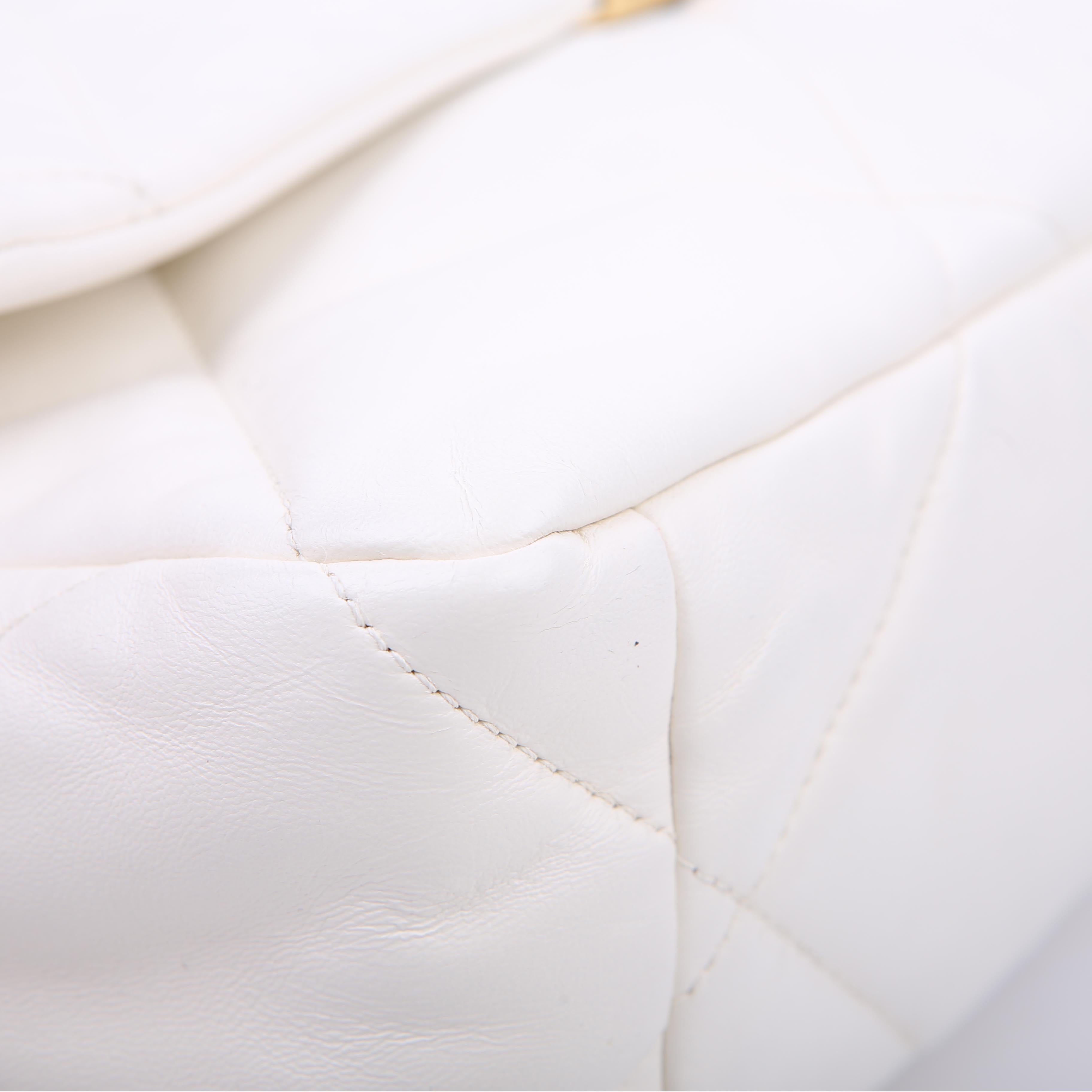 Quilted Goatskin 19 Large Flap White