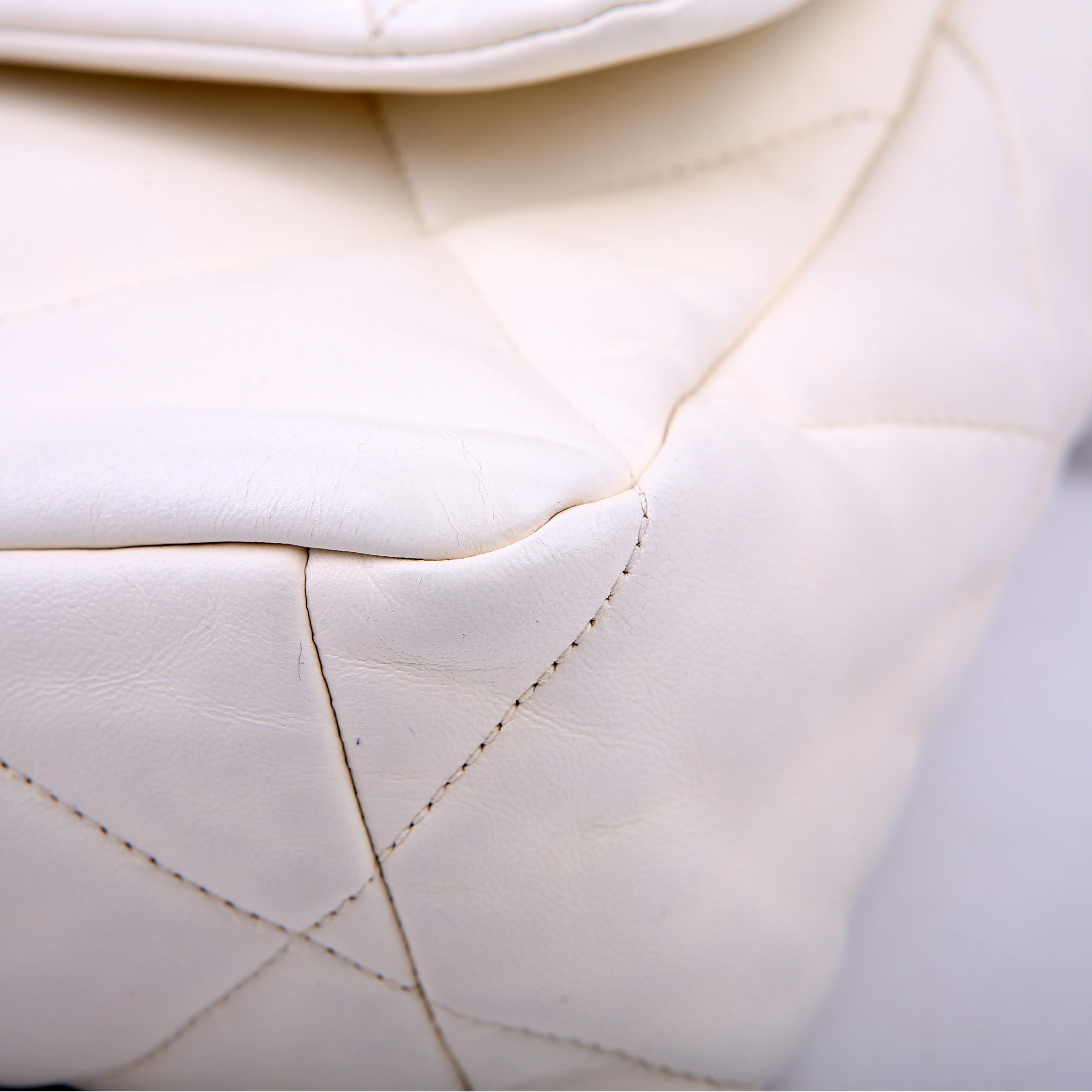 Quilted Goatskin 19 Large Flap White