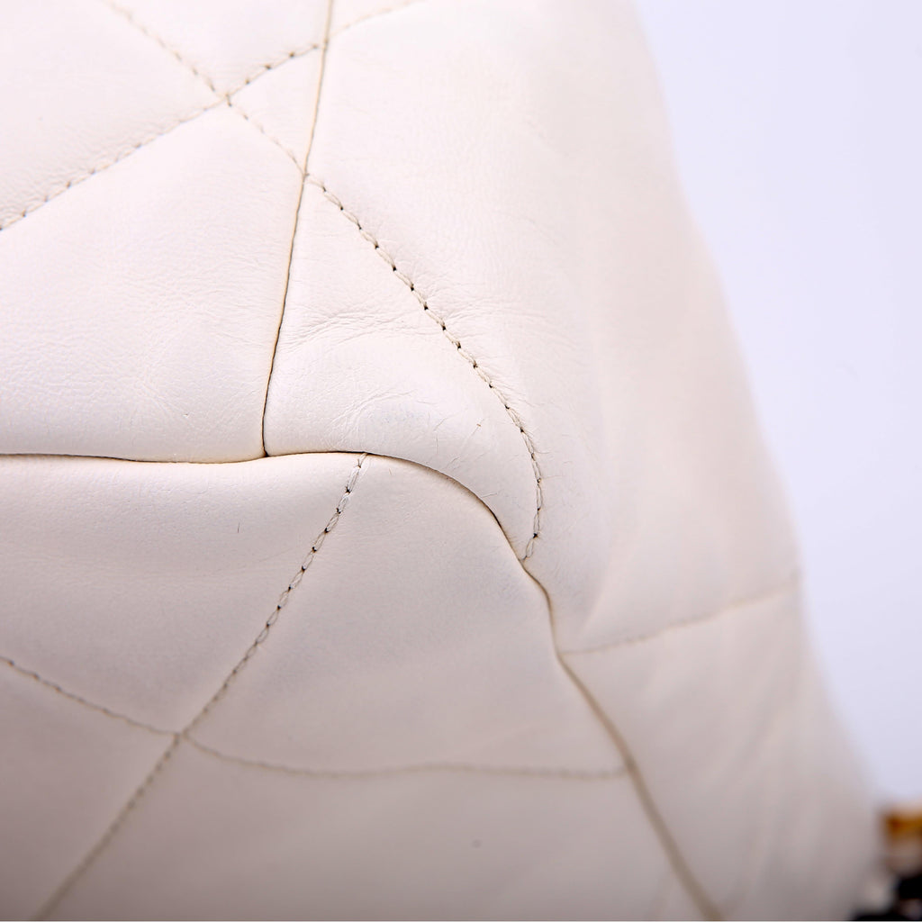 Quilted Goatskin 19 Large Flap White
