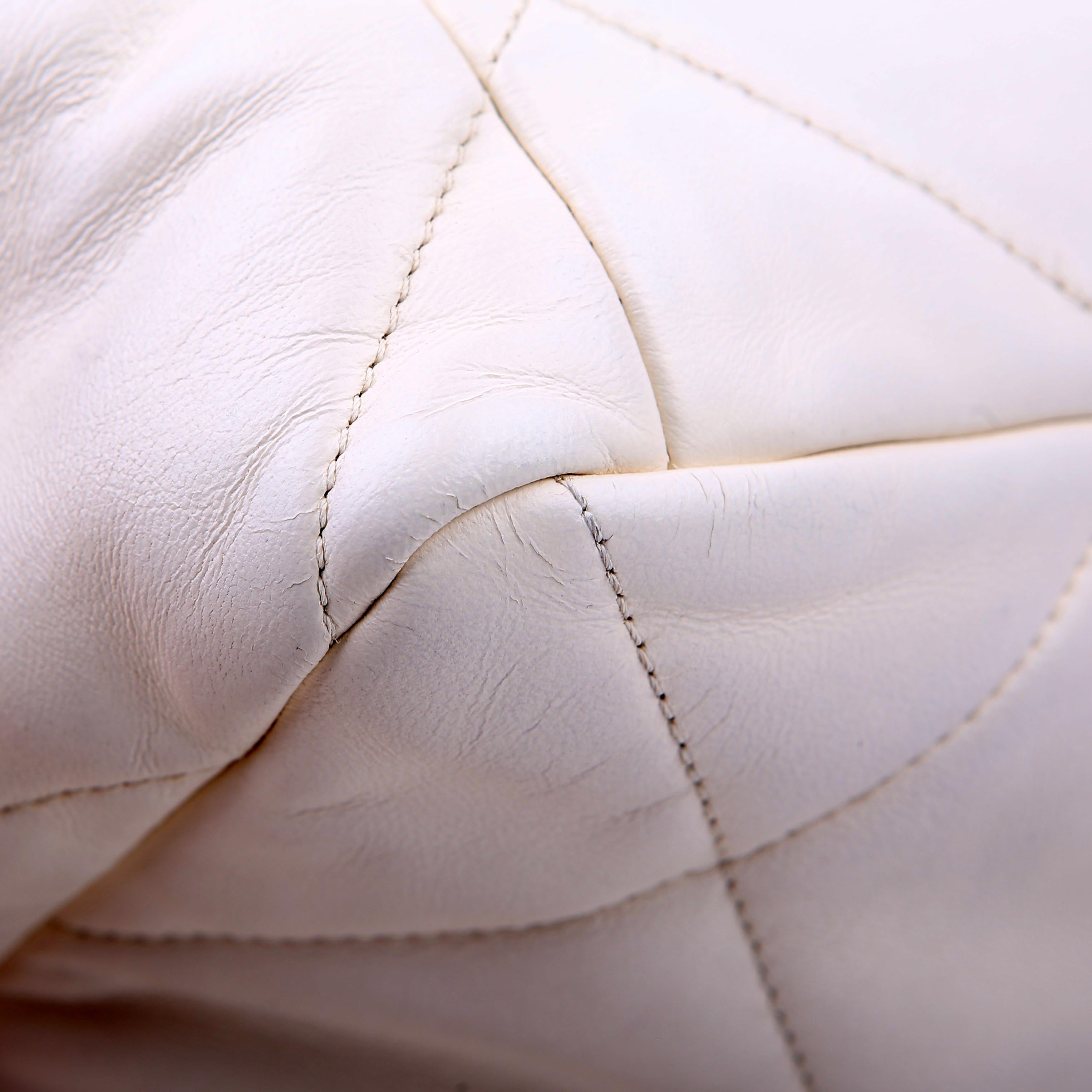 Quilted Goatskin 19 Large Flap White