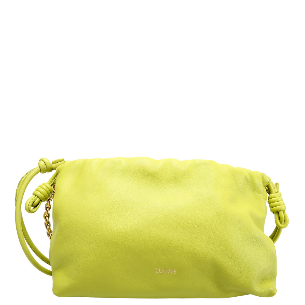 Flamenco Knot Clutch Medium Lambskin Green
