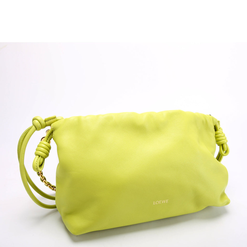 Flamenco Knot Clutch Medium Lambskin Green