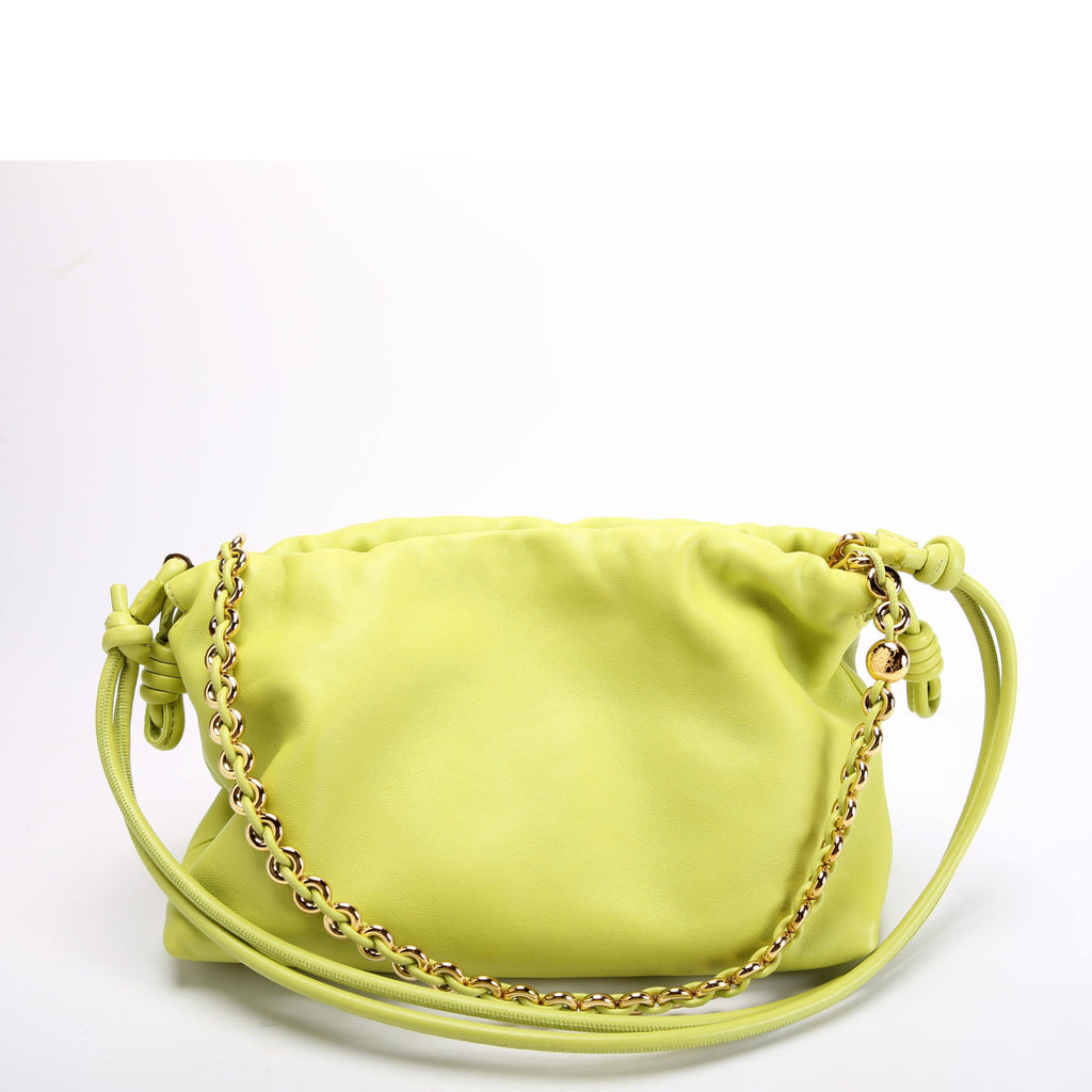 Flamenco Knot Clutch Medium Lambskin Green