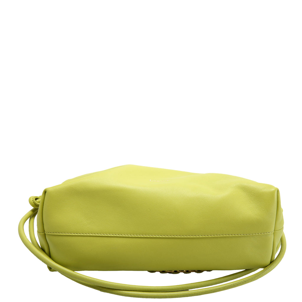 Flamenco Knot Clutch Medium Lambskin Green