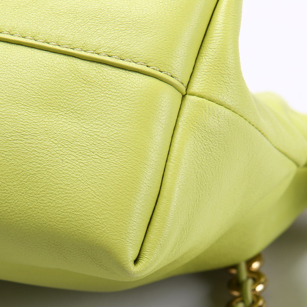 Flamenco Knot Clutch Medium Lambskin Green