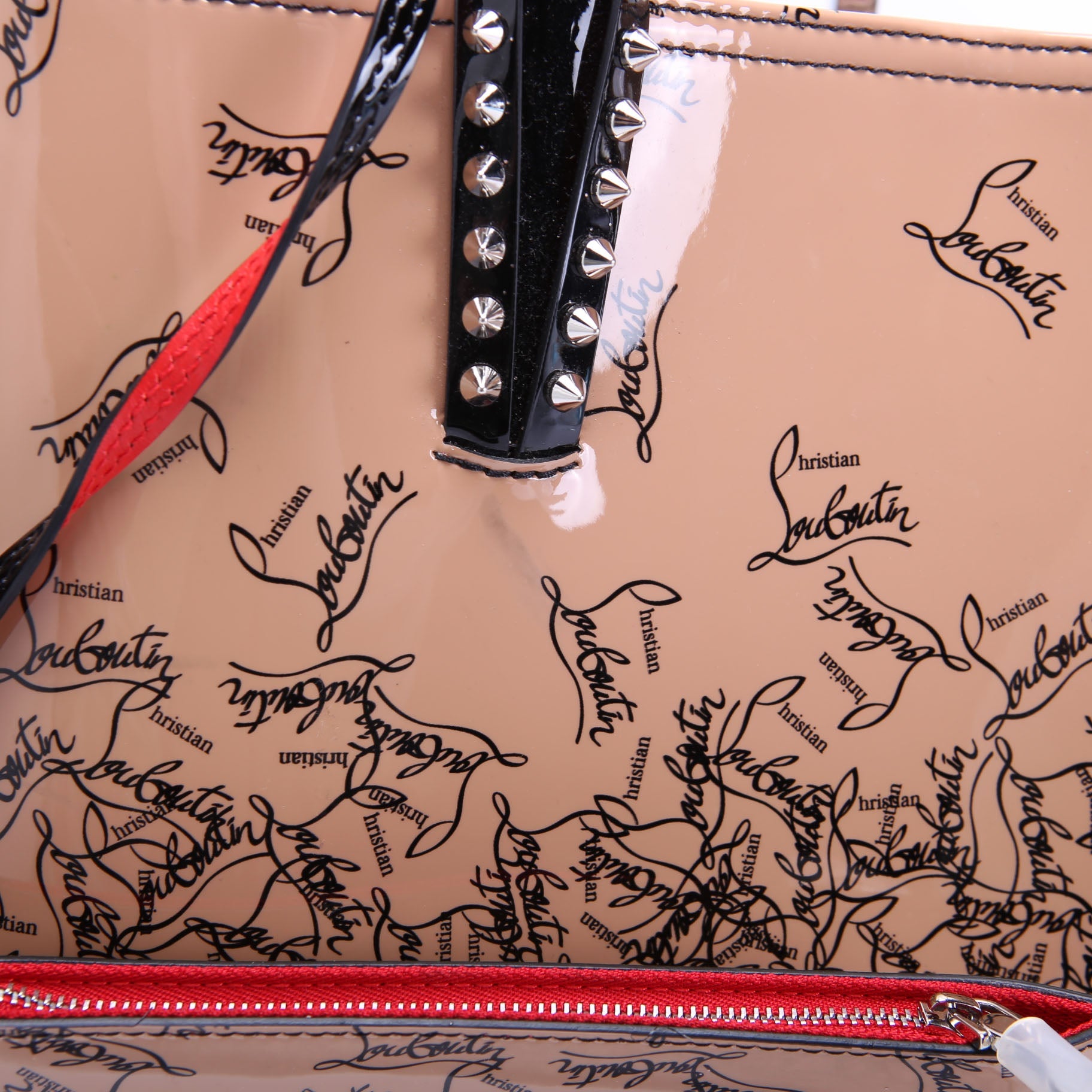 Cabata Tote With Pouch Patent Tan/Black