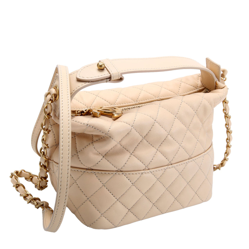 Quilted Mini Hobo 19M Cream