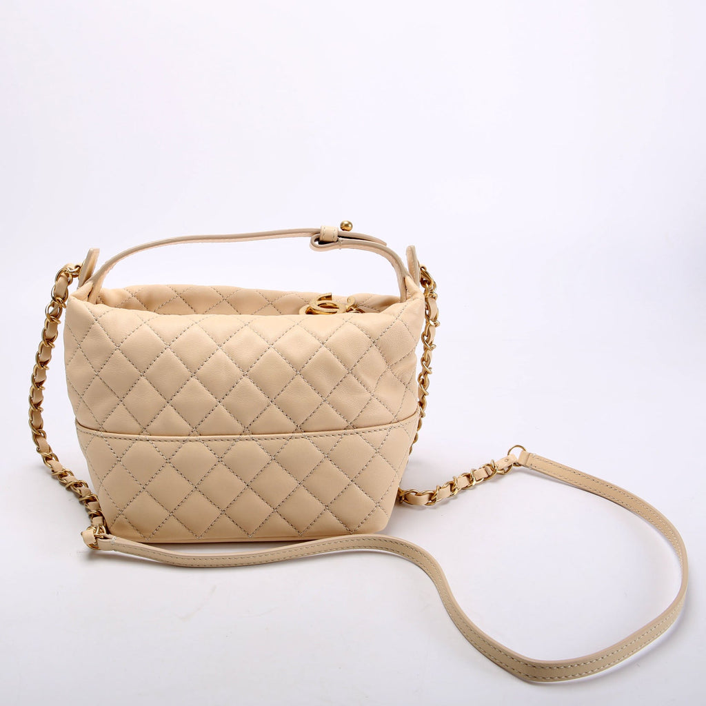 Quilted Mini Hobo 19M Cream