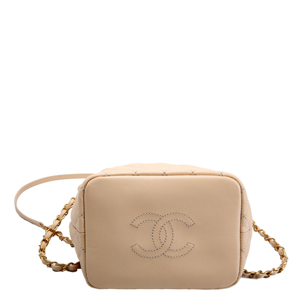 Quilted Mini Hobo 19M Cream