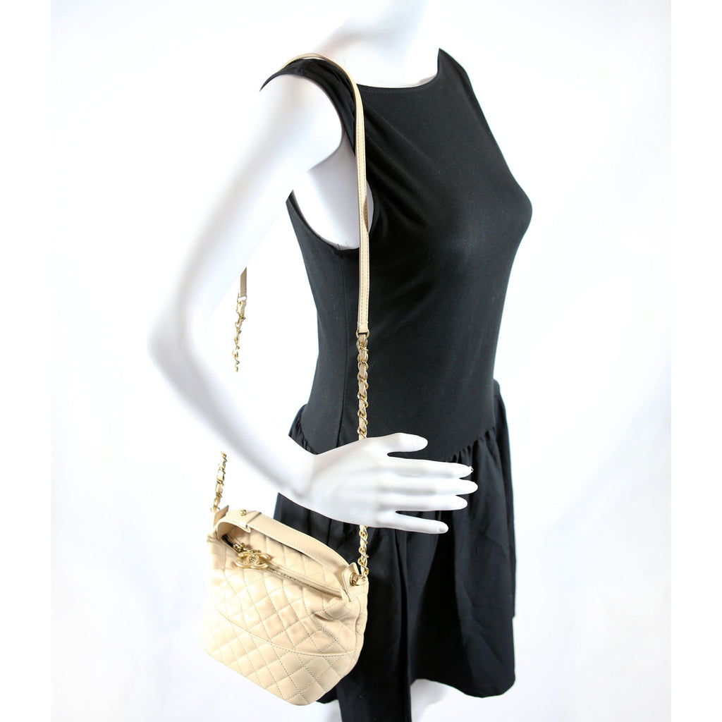 Quilted Mini Hobo 19M Cream