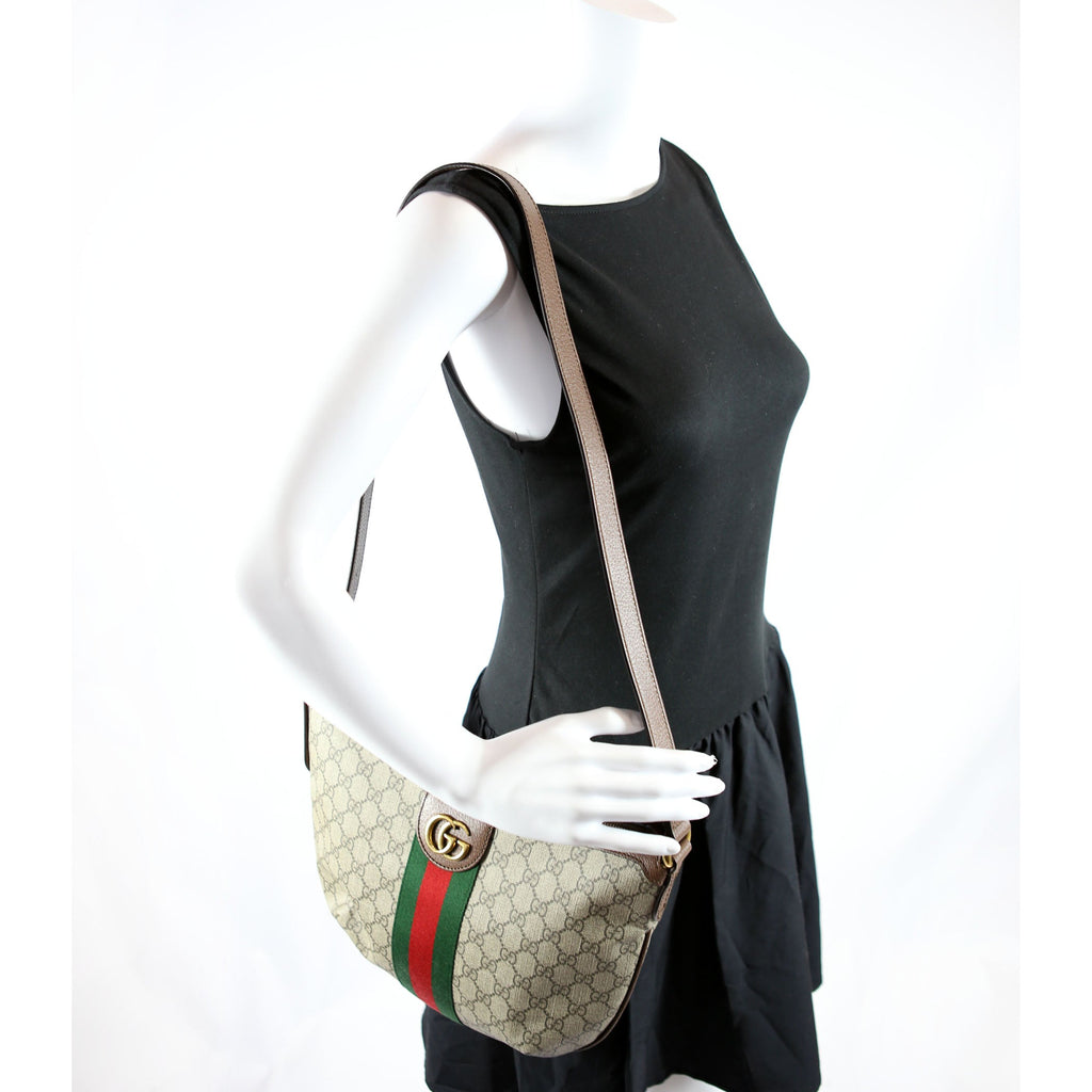 Gucci 598125 Ophidia GG Supreme Small Shoulder Bag Brown