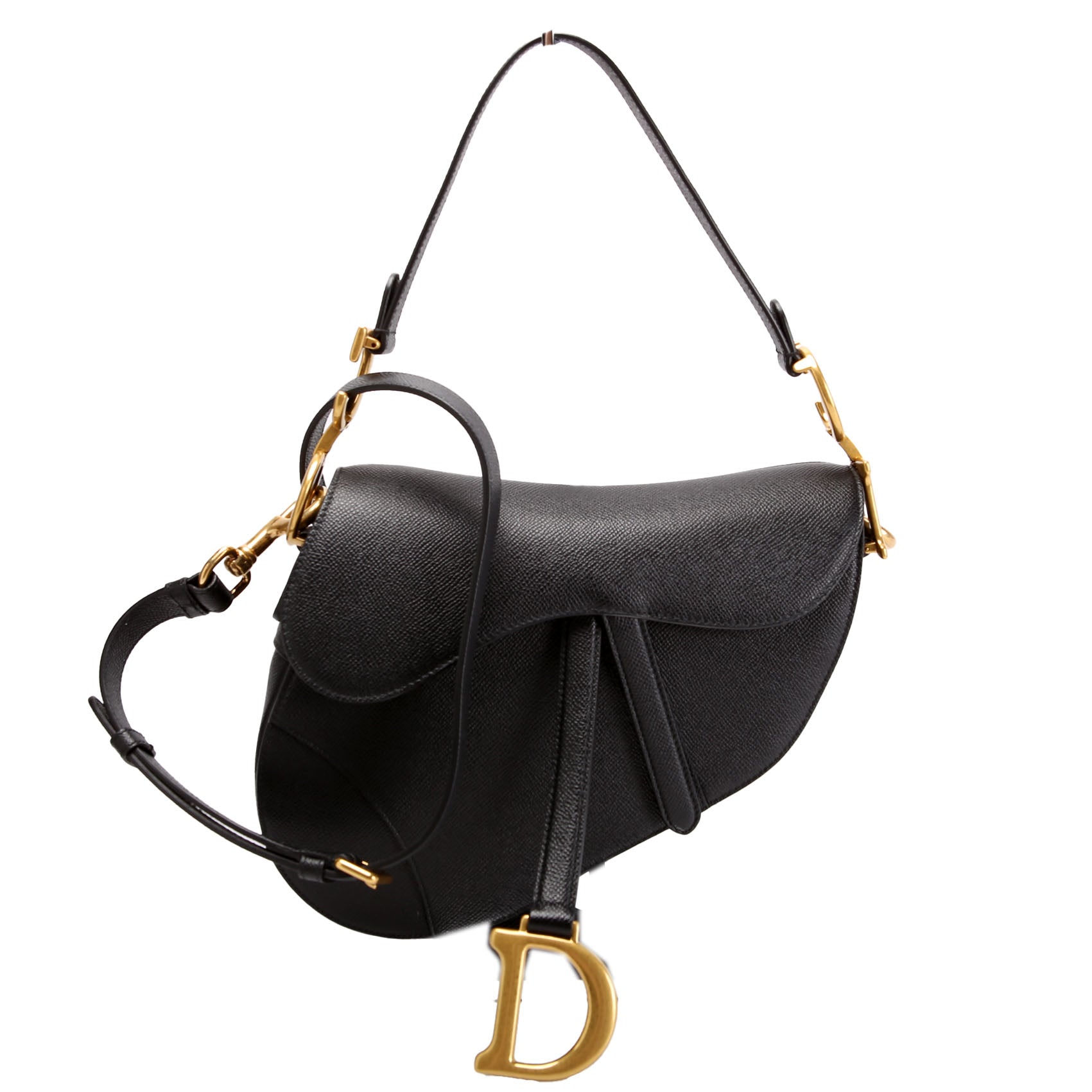 Saddle Bag with Strap Grained Leather
