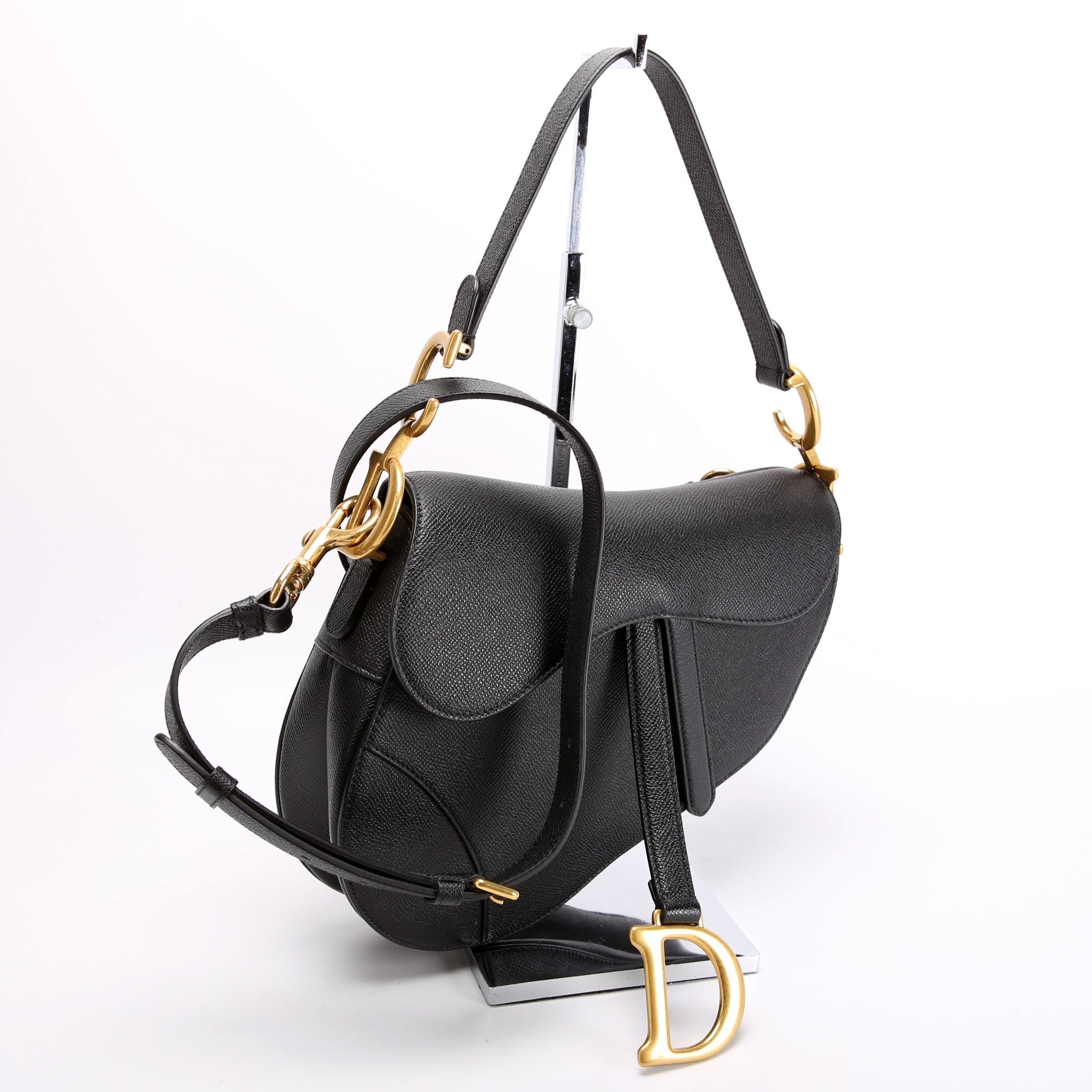 Saddle Bag with Strap Grained Leather