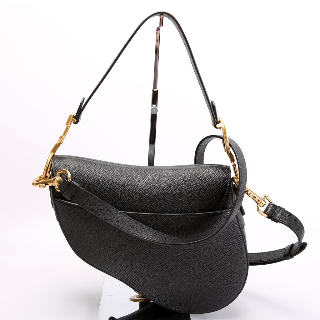 Saddle Bag with Strap Grained Leather