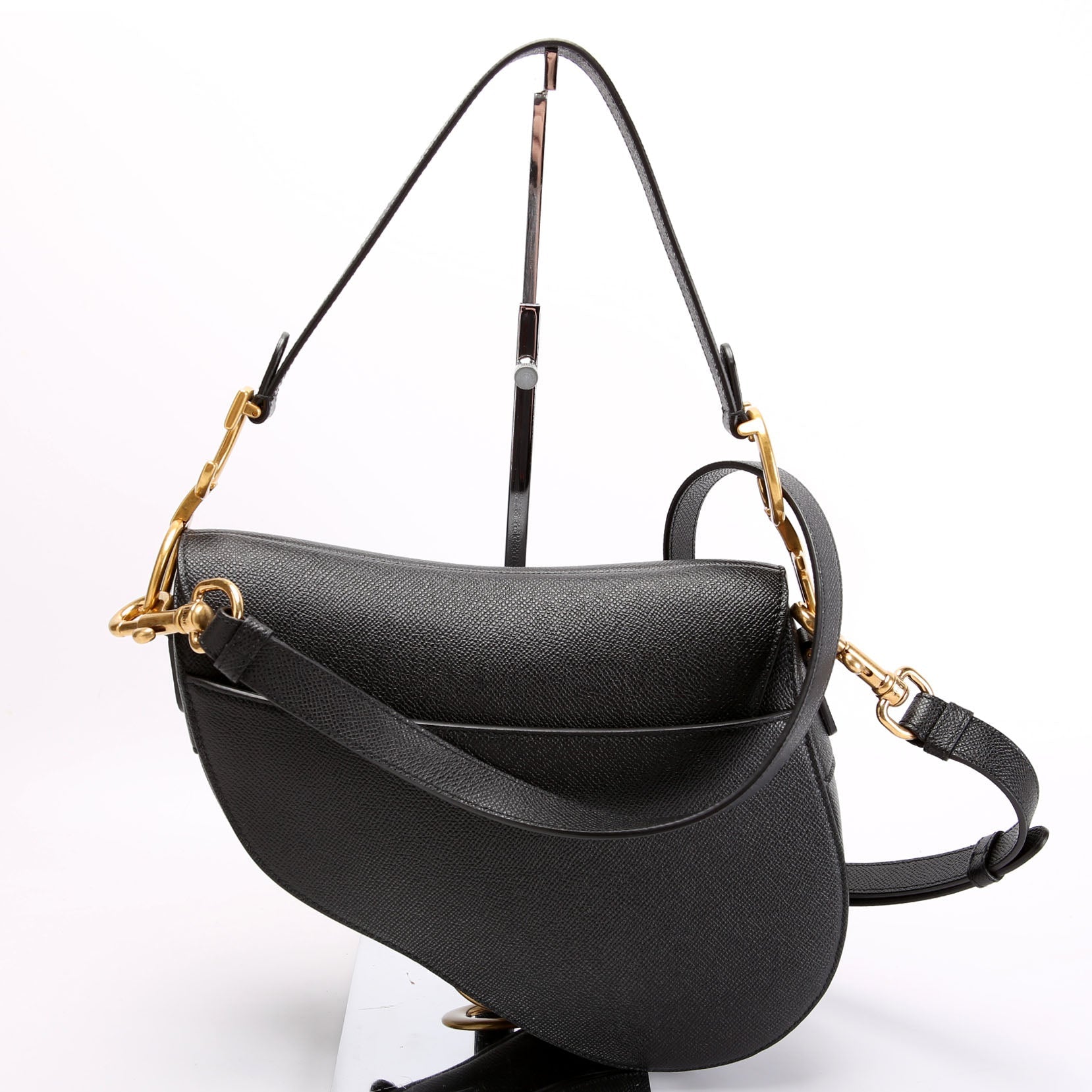 Saddle Bag with Strap Grained Leather