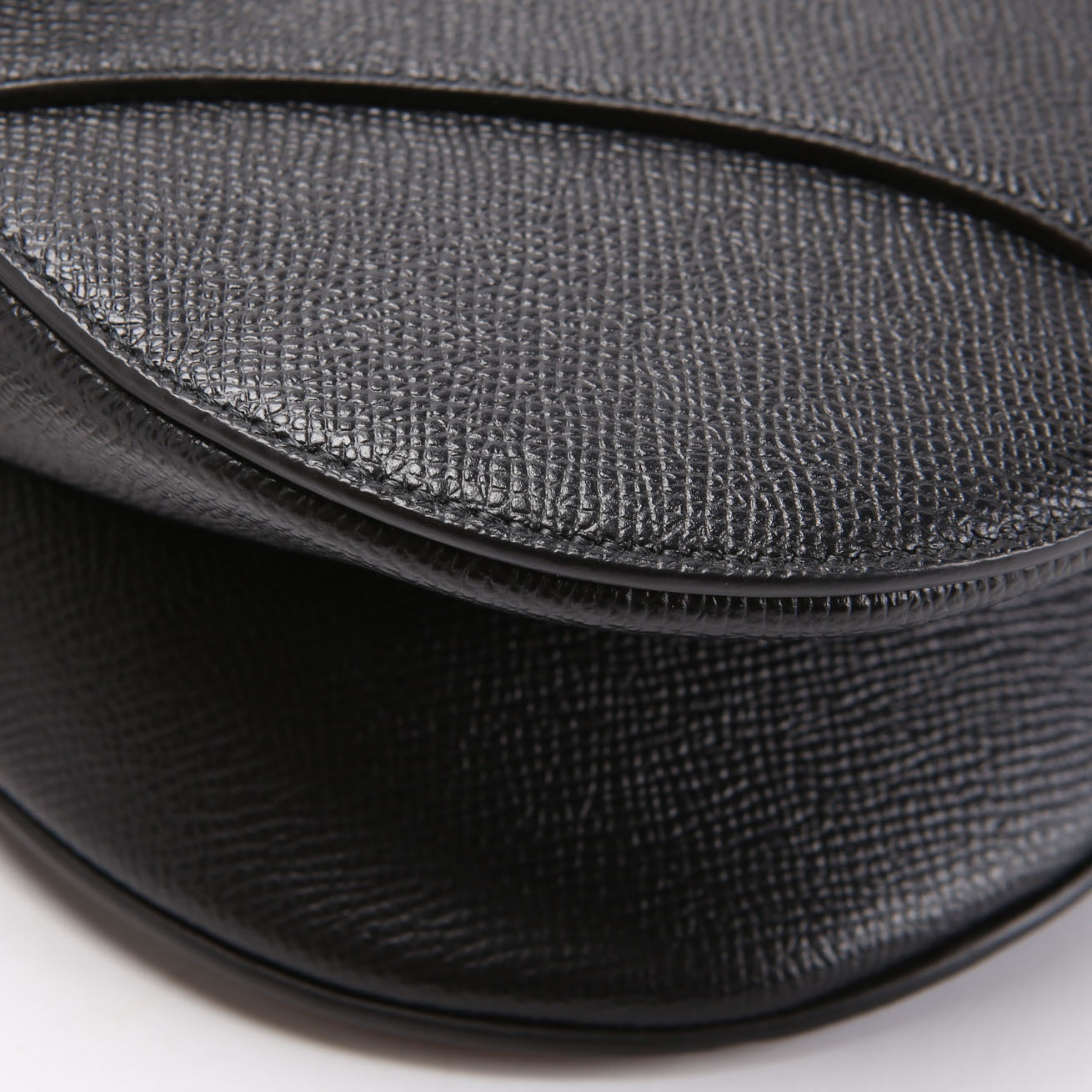 Saddle Bag with Strap Grained Leather