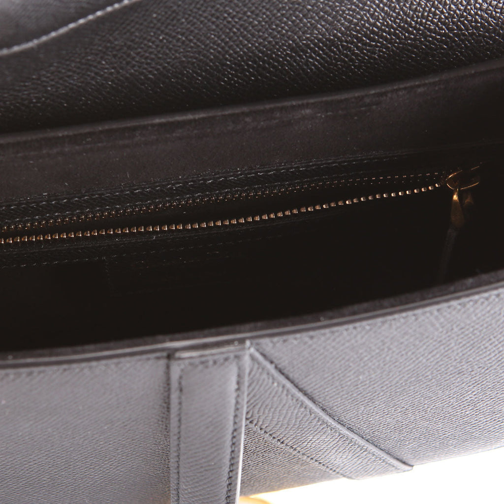 Saddle Bag with Strap Grained Leather