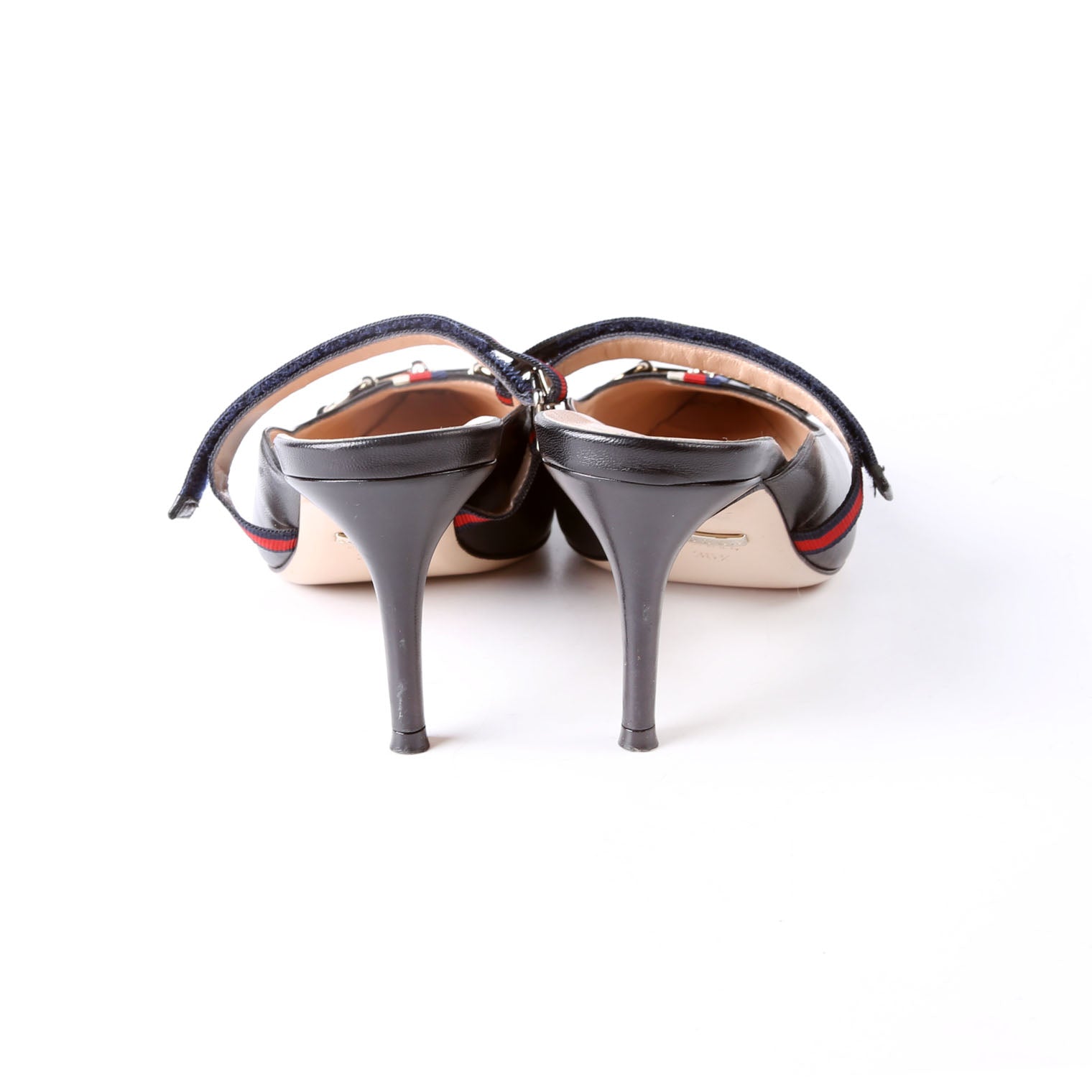 Horsebit Striped Mules Size 36.5 Black