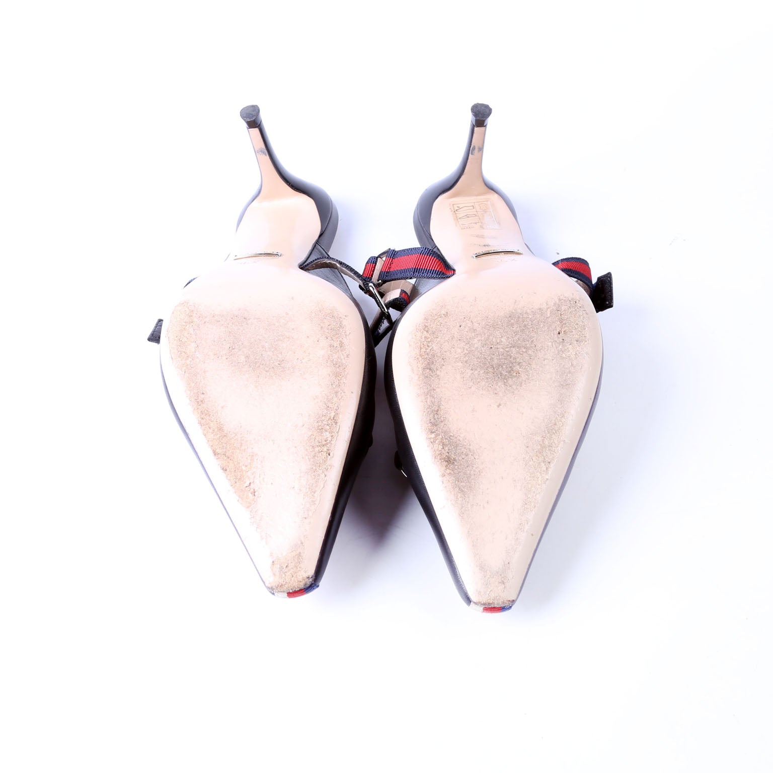 Horsebit Striped Mules Size 36.5 Black
