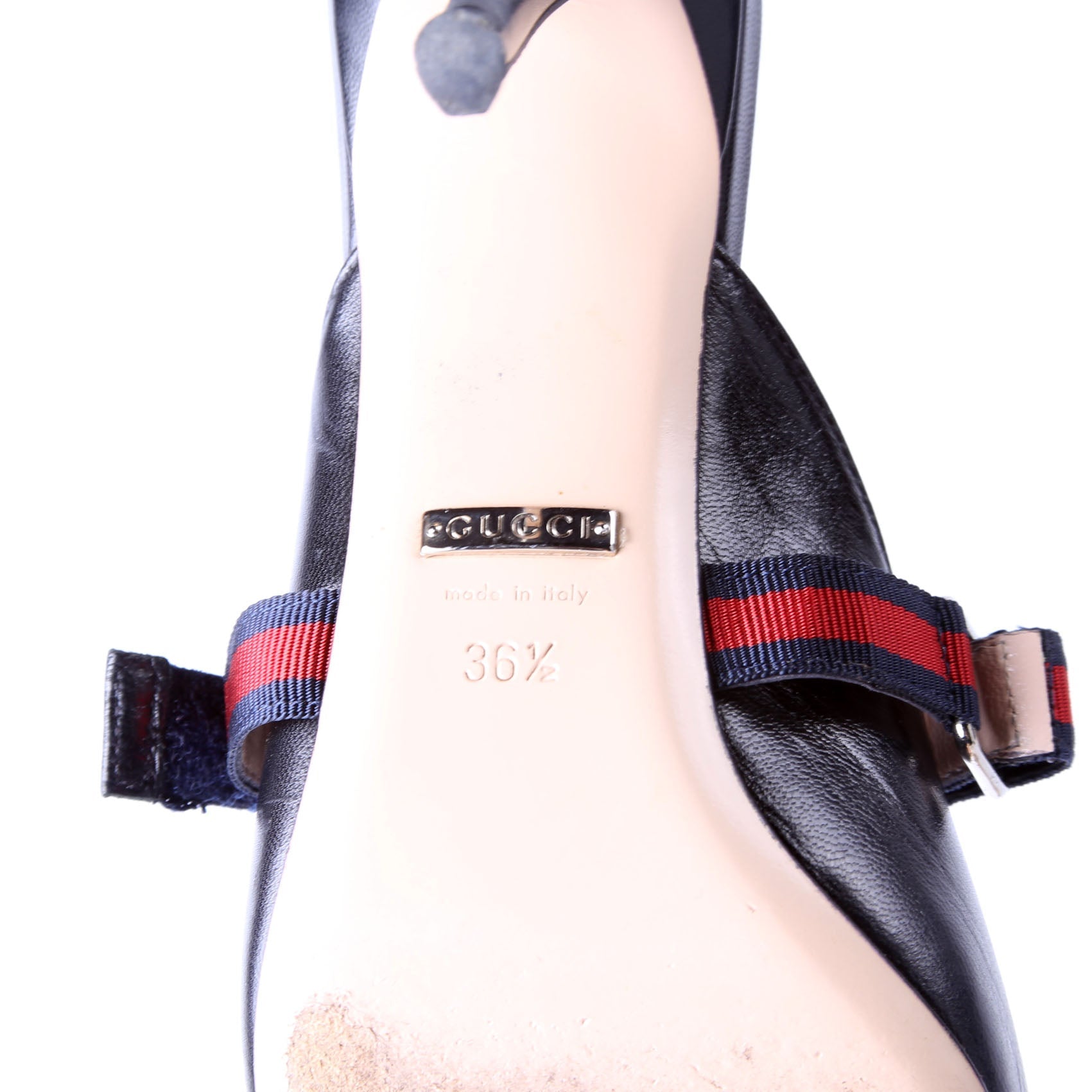 Horsebit Striped Mules Size 36.5 Black