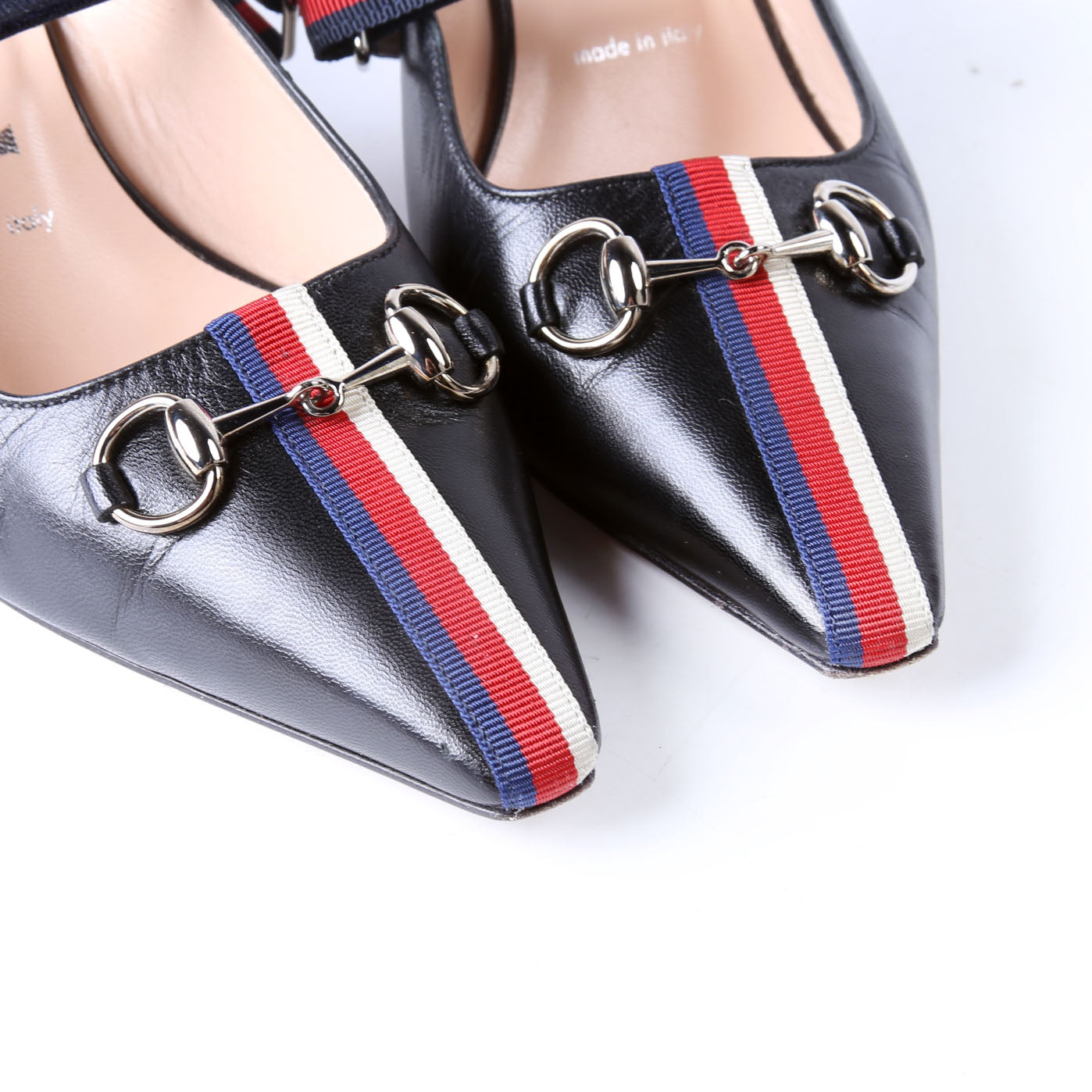 Horsebit Striped Mules Size 36.5 Black
