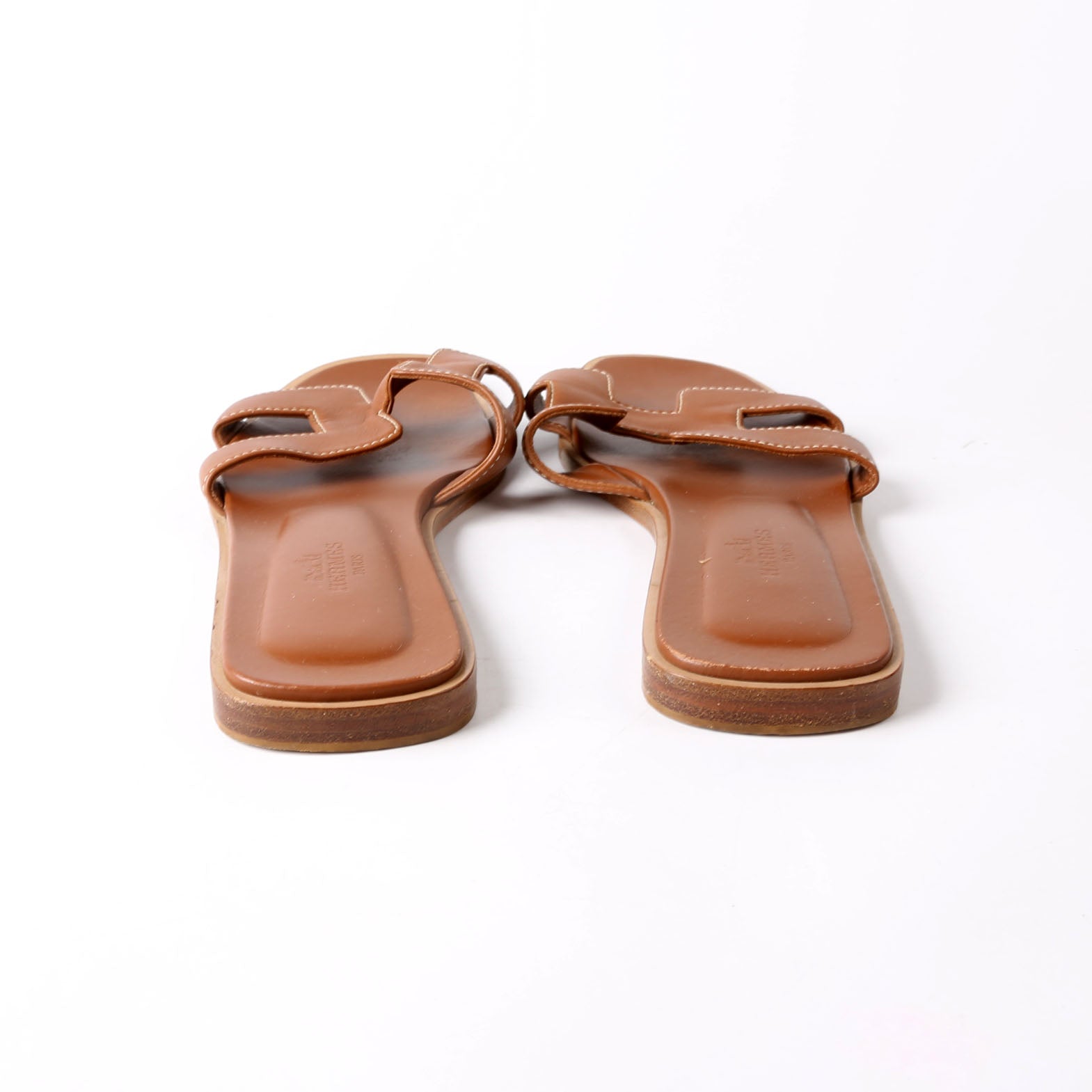 Hermes Oran Sandals Size 36.5 Brown