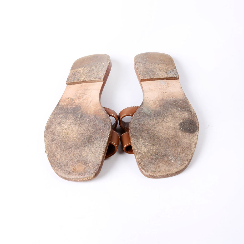 Hermes Oran Sandals Size 36.5 Brown