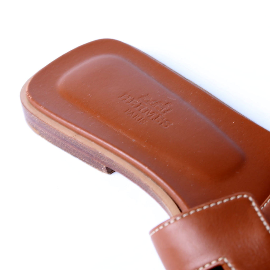 Hermes Oran Sandals Size 36.5 Brown