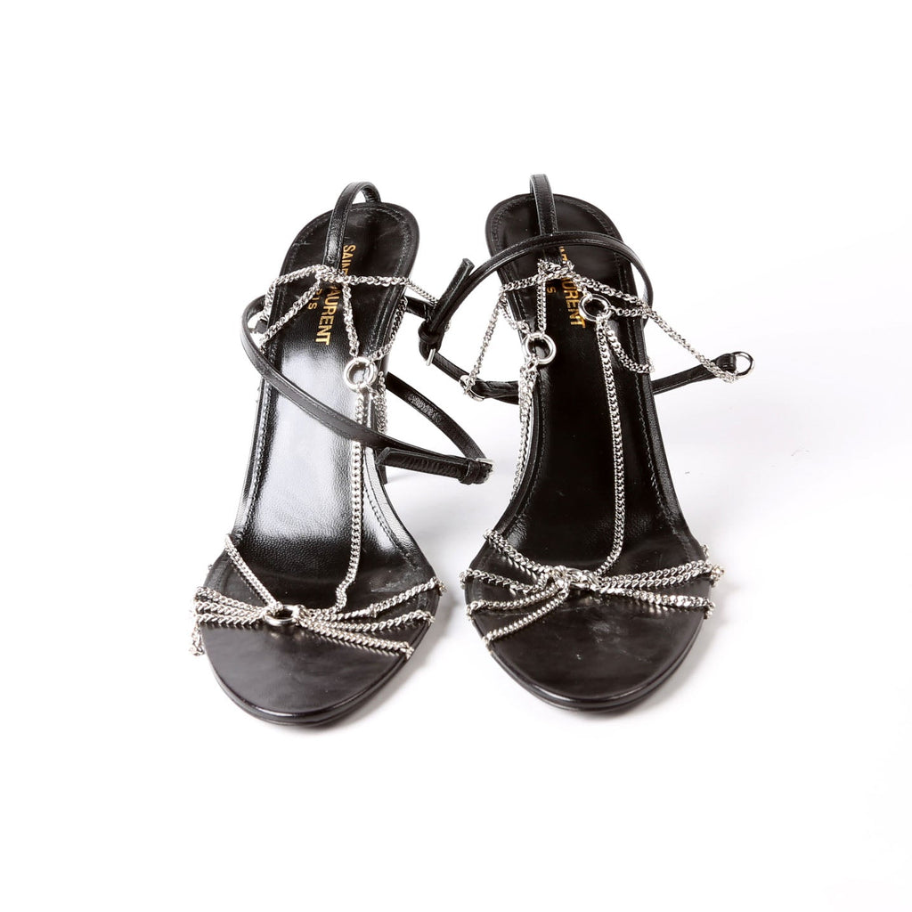 Cristal Chain Link Sandals Size 40 Black
