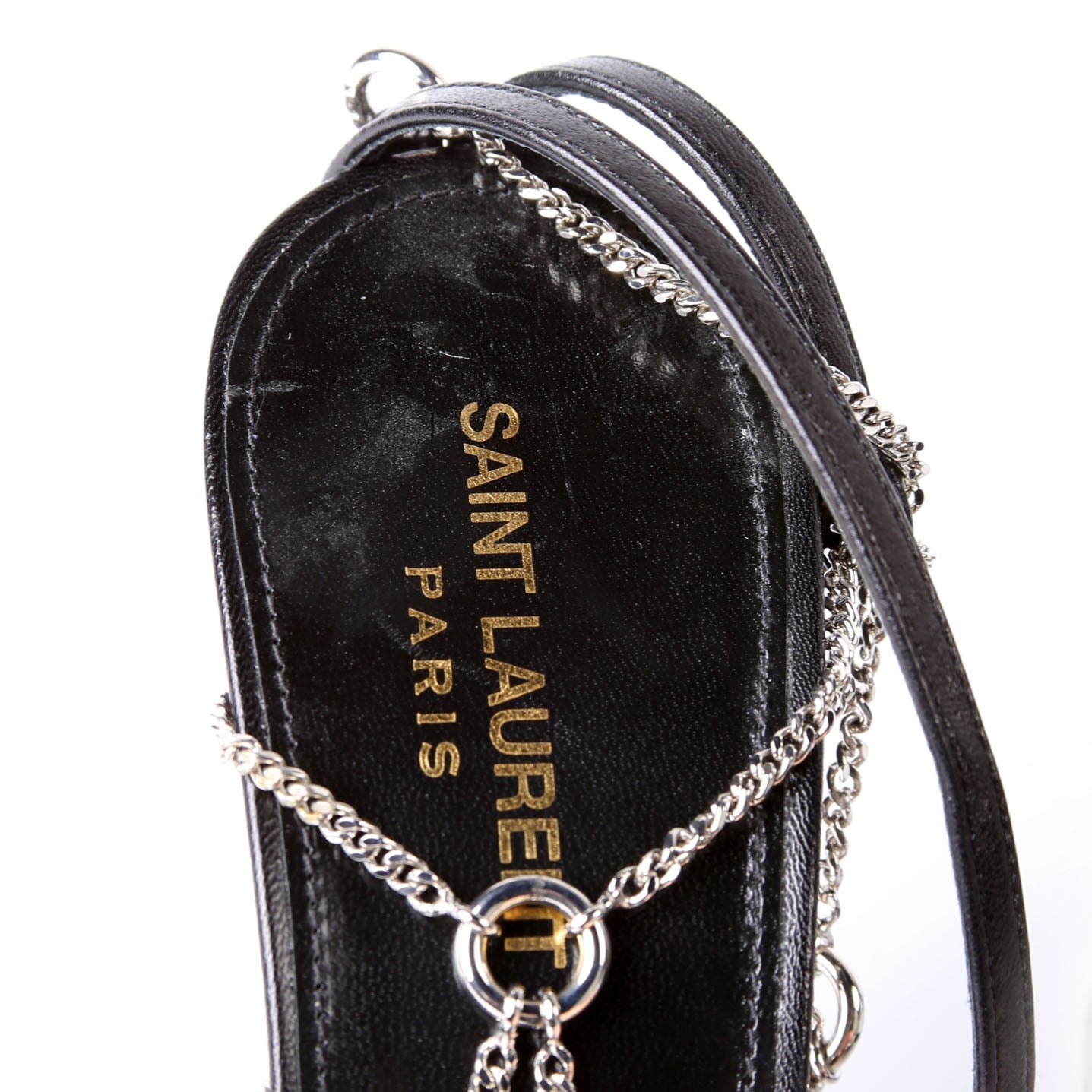 Cristal Chain Link Sandals Size 40 Black