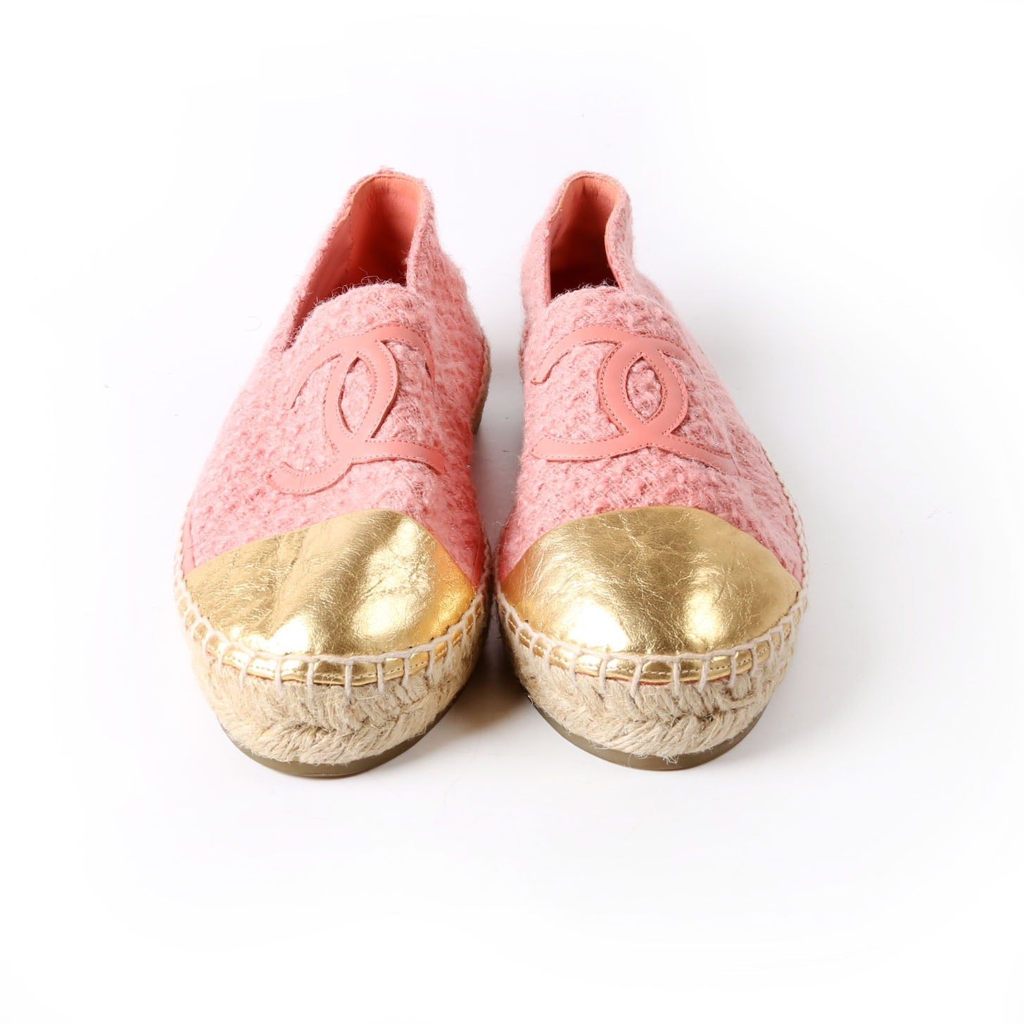 Tweed CC Espadrilles Size 40 Pink