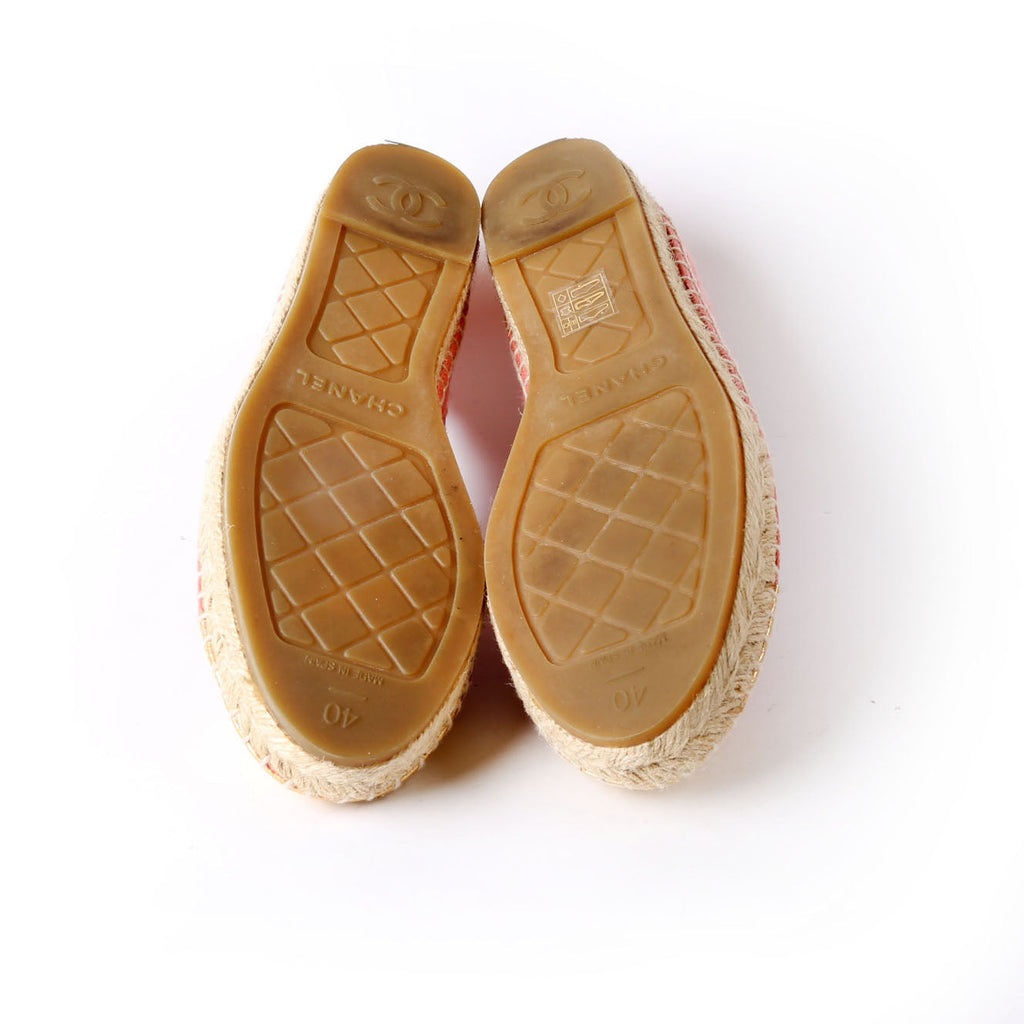 Tweed CC Espadrilles Size 40 Pink