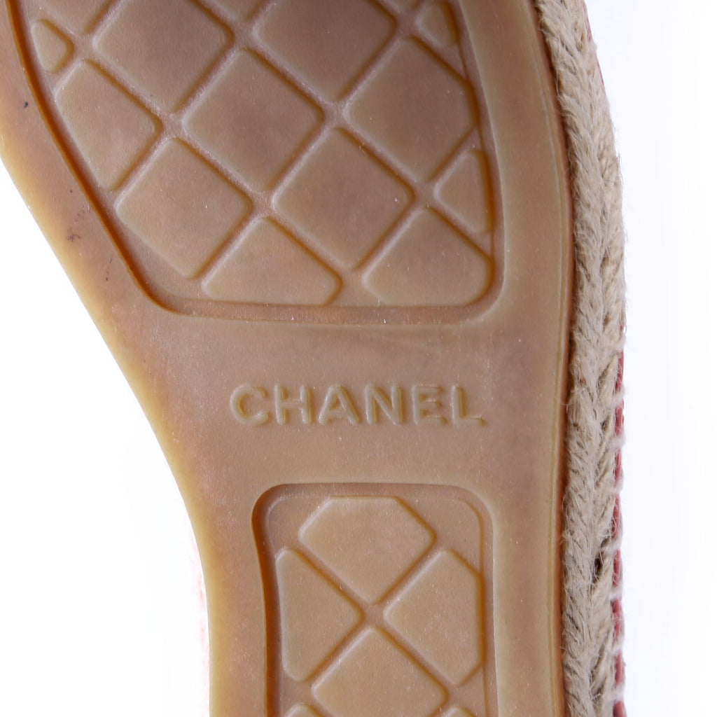 Tweed CC Espadrilles Size 40 Pink